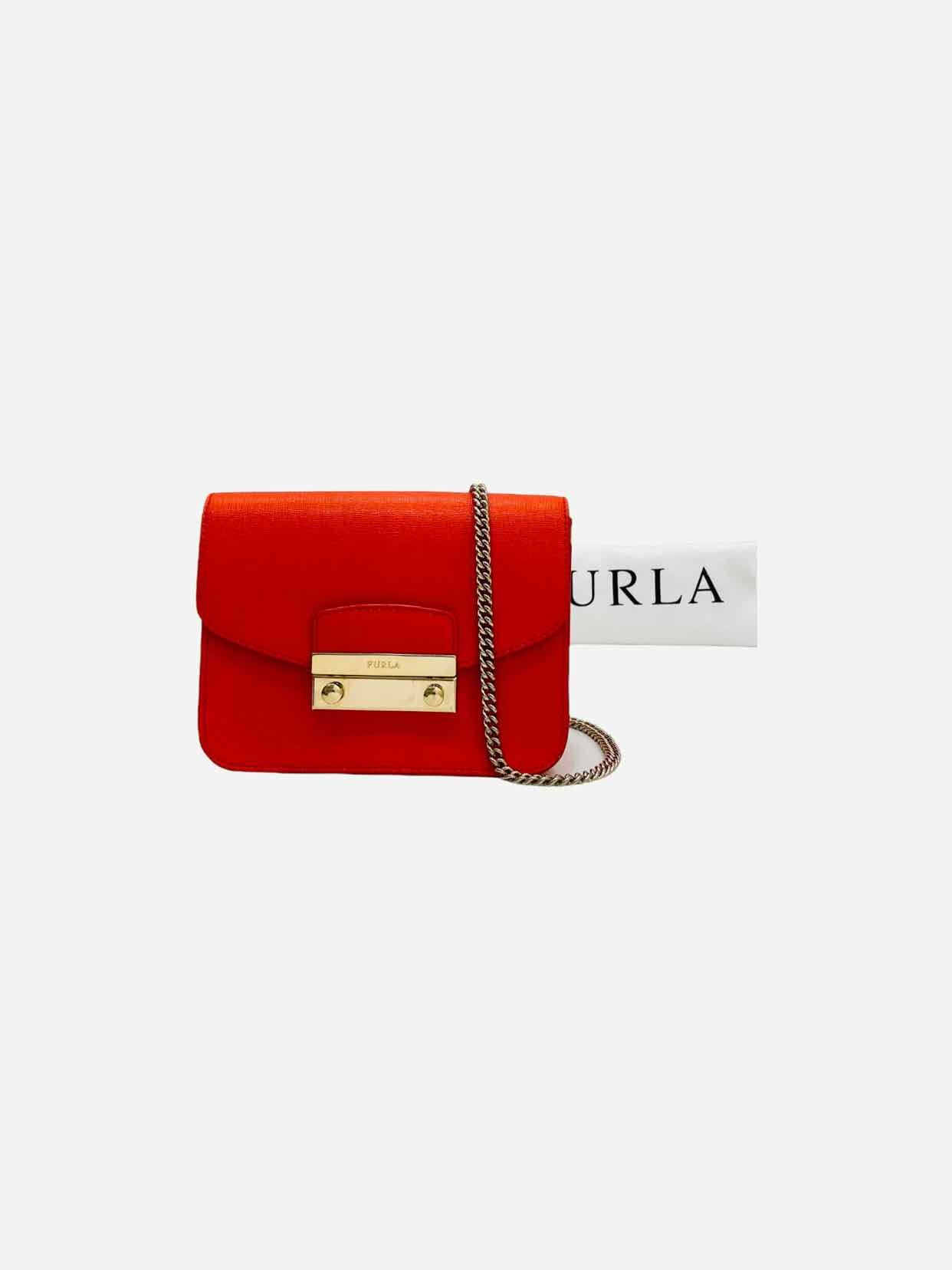 Pre - loved FURLA Metropolis Red Crossbody at Reems Closet