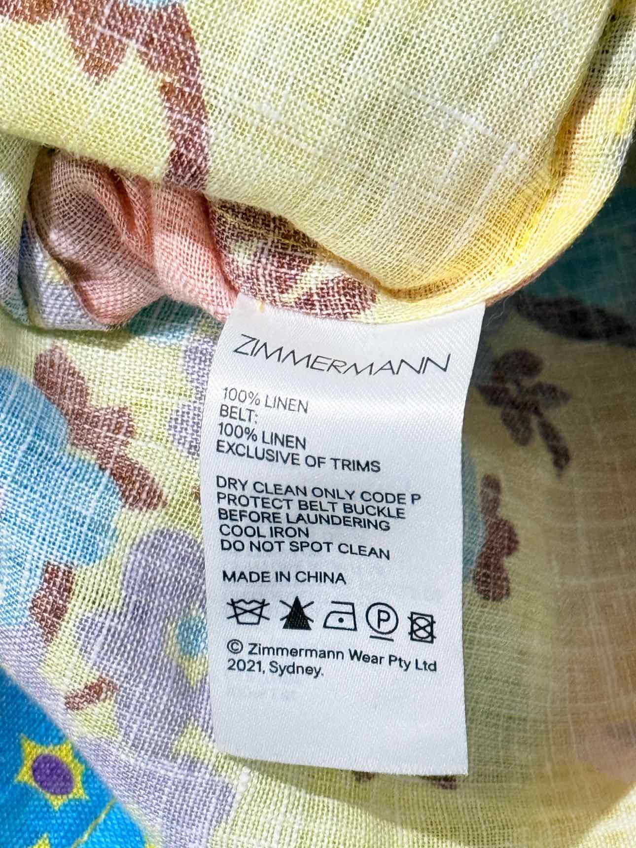 ZIMMERMANN Estelle Floral Print Size Medium Playsuit