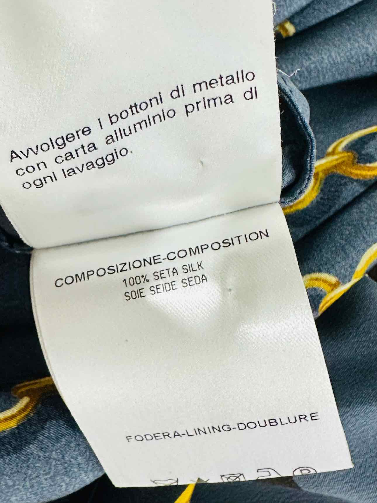 GUCCI Blue & Brown Print Size US 10 Short Dress