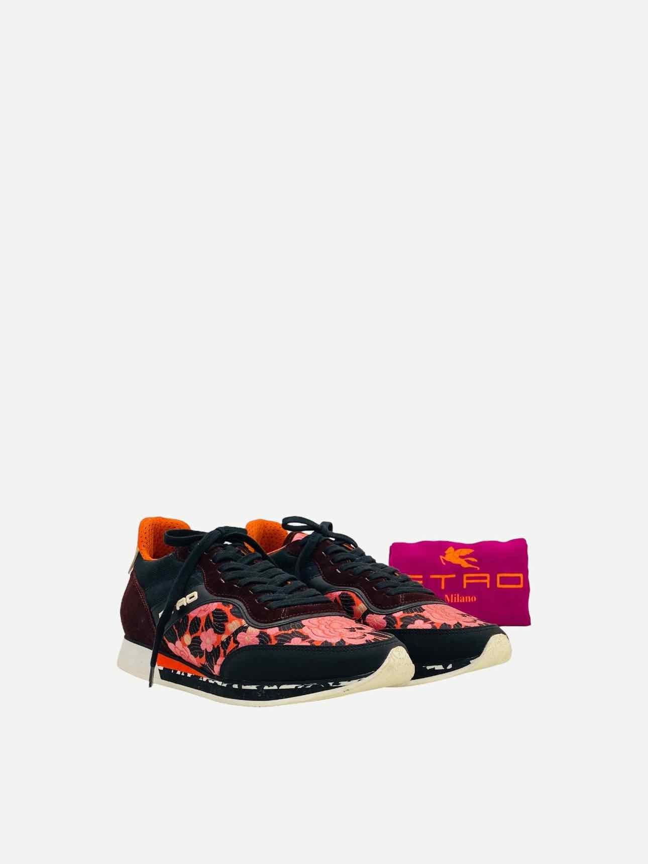 Pre - loved ETRO Plum Multicolor Printed Sneakers 40 at Reems Closet