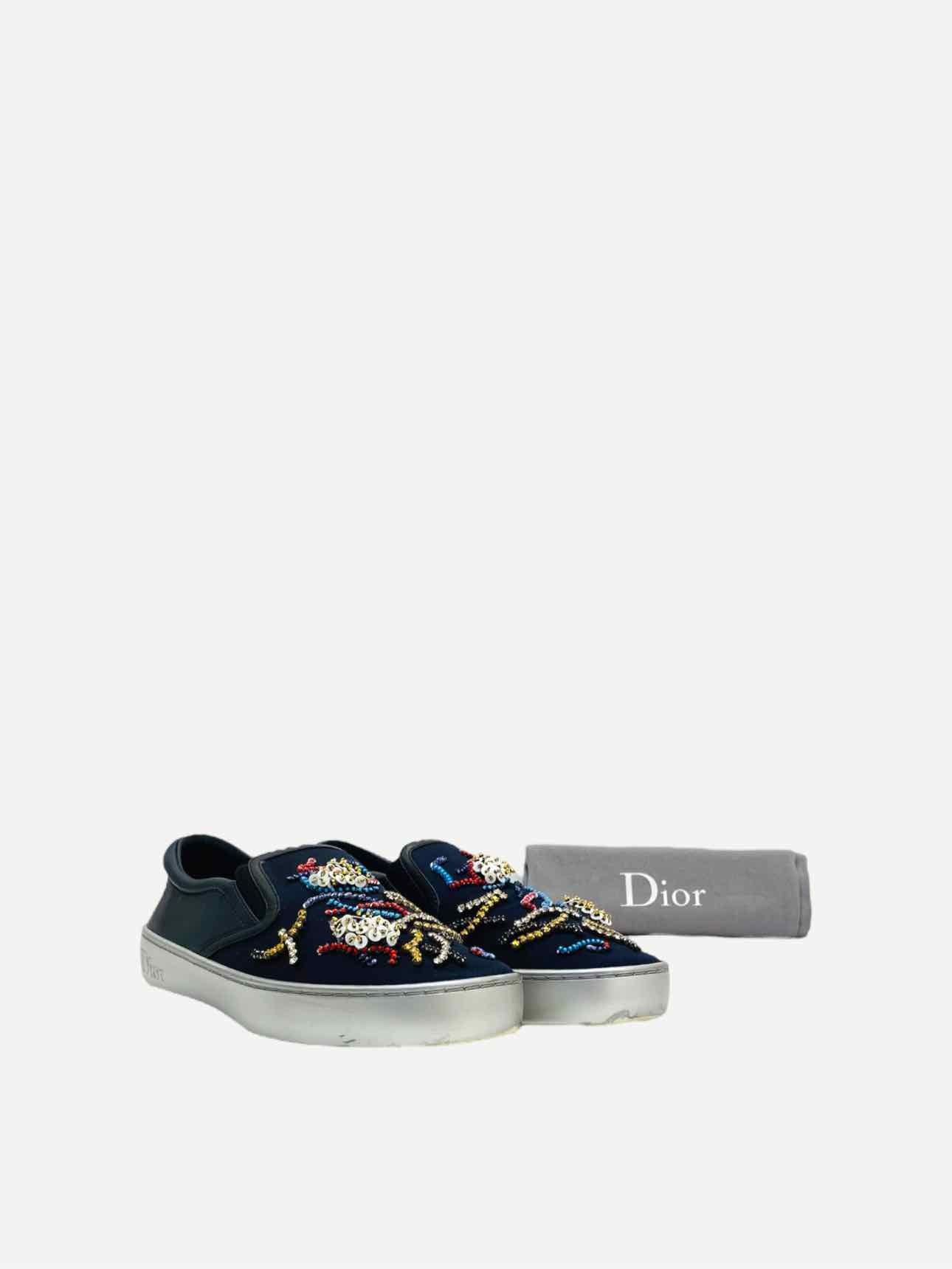 CHRISTIAN DIOR Slip On Navy Blue Size EU 38 Sneakers