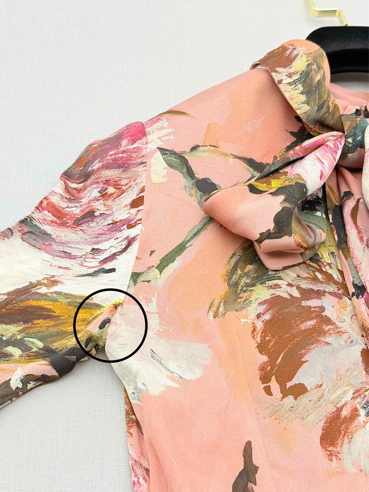 DOLCE & GABBANA Pink Multicolor Floral Size US 0 Blouse
