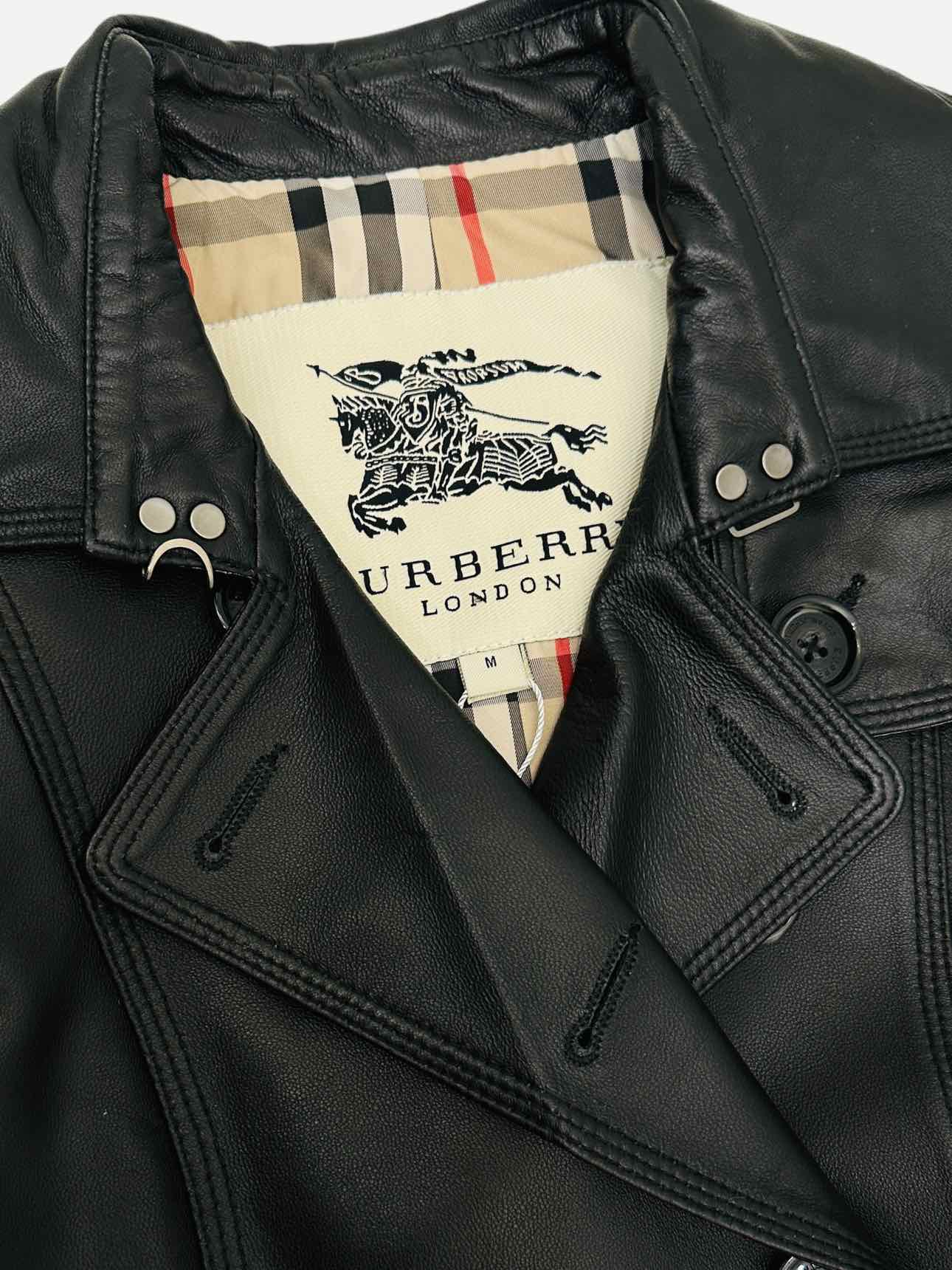 BURBERRY LONDON Double Breasted Black Size Medium Coat