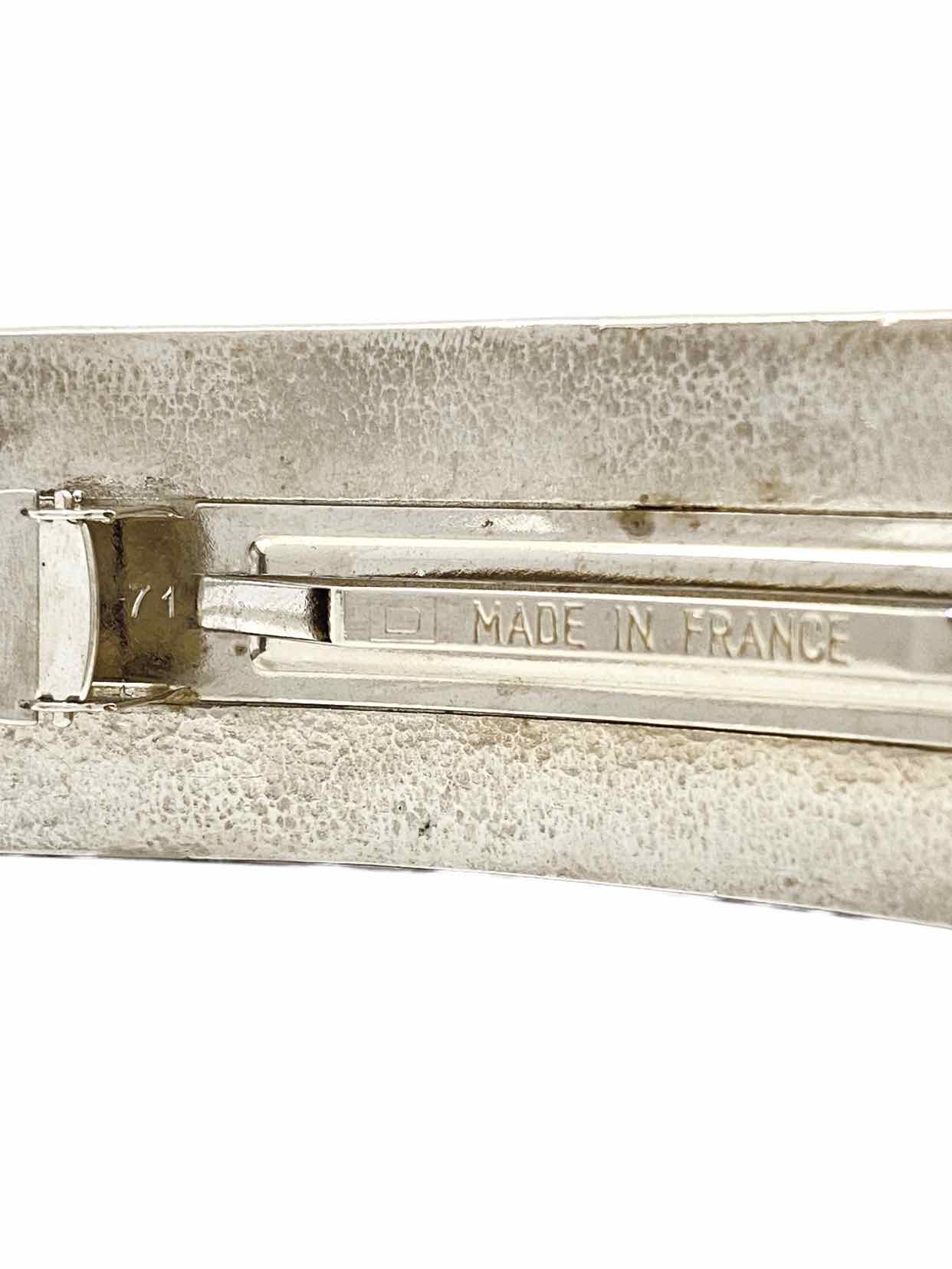 CHANEL Vintage 1990's Silver Quilted Hair Clip