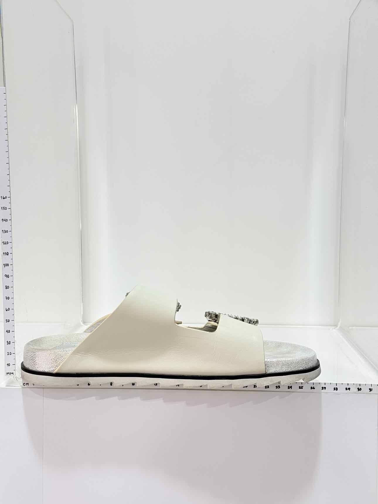 ROGER VIVIER Slidy Viv Off-white Size EU 39 Sandals