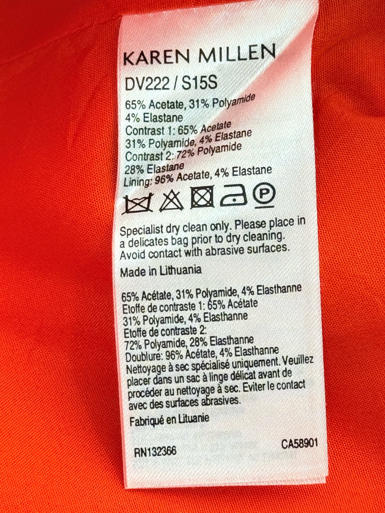 KAREN MILLEN Orange Size US 6 Knee Length Dress