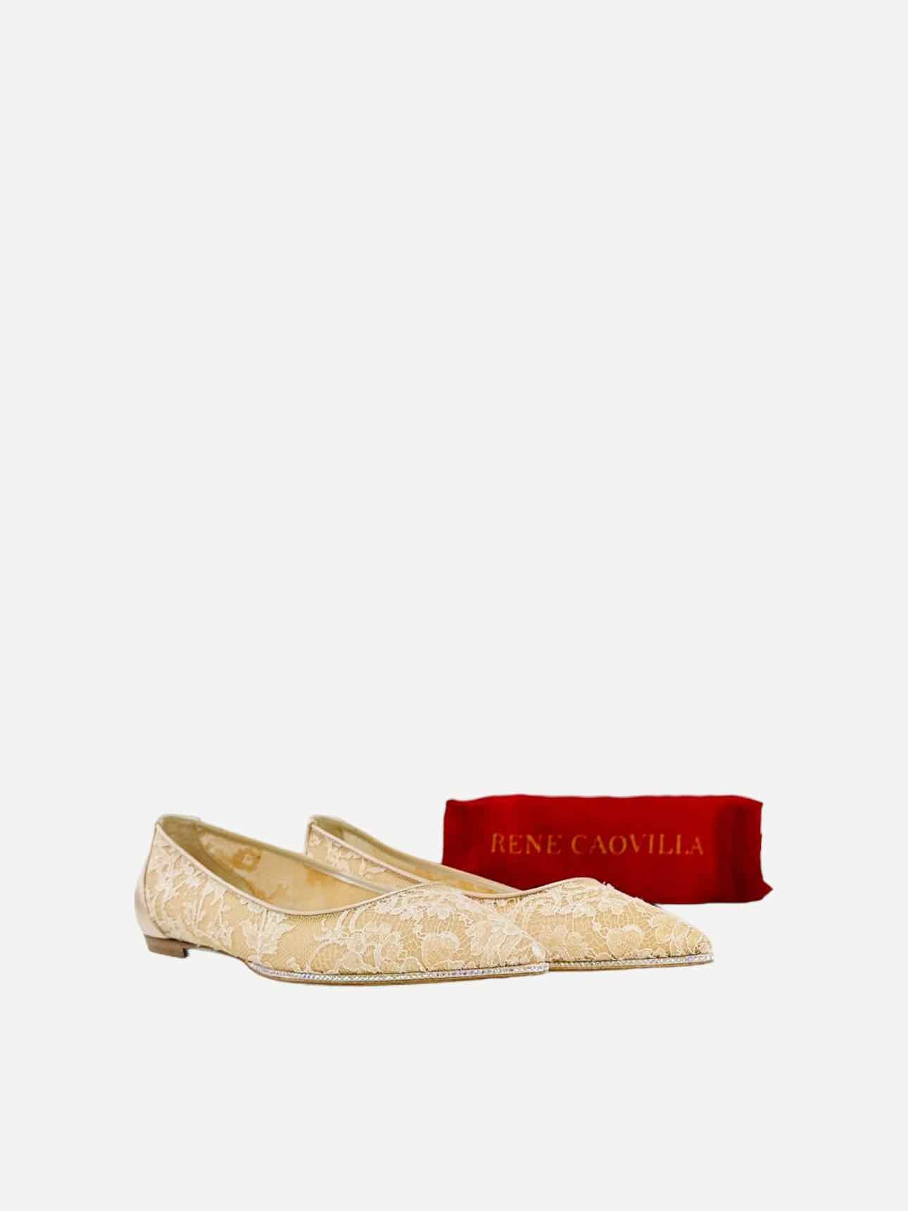 RENE CAOVILLA Lace Nude Size EU 36 Flats