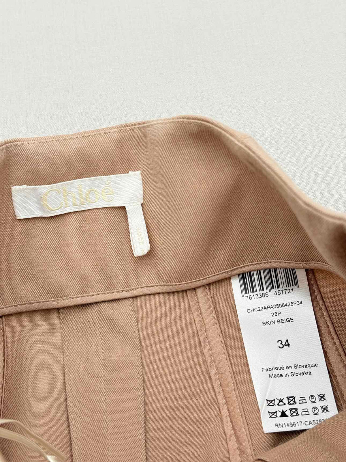 CHLOE Off-The-Shoulder Beige Size US 4 Outfit Set
