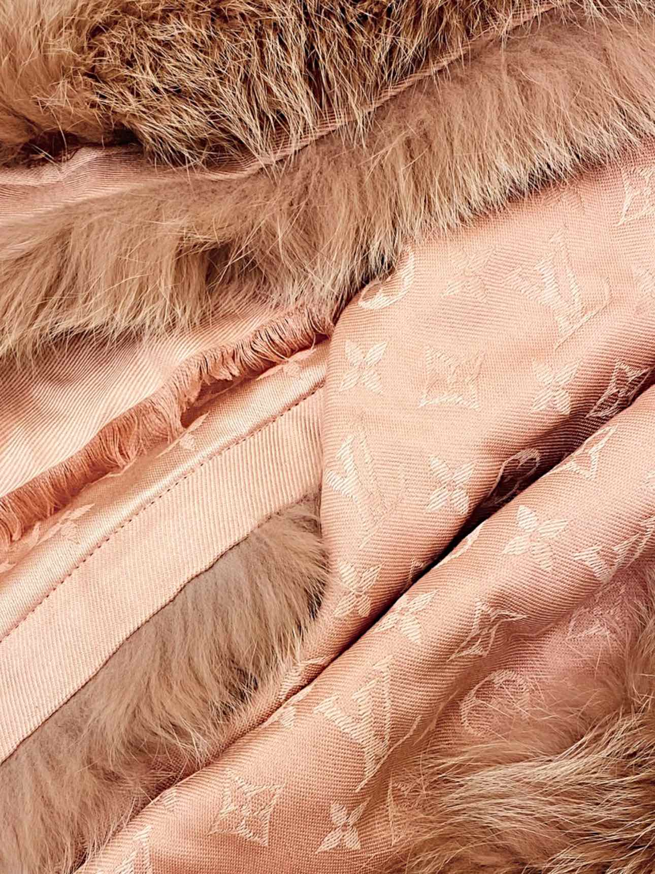 LOUIS VUITTON Pink & Brown Monogram Shawl