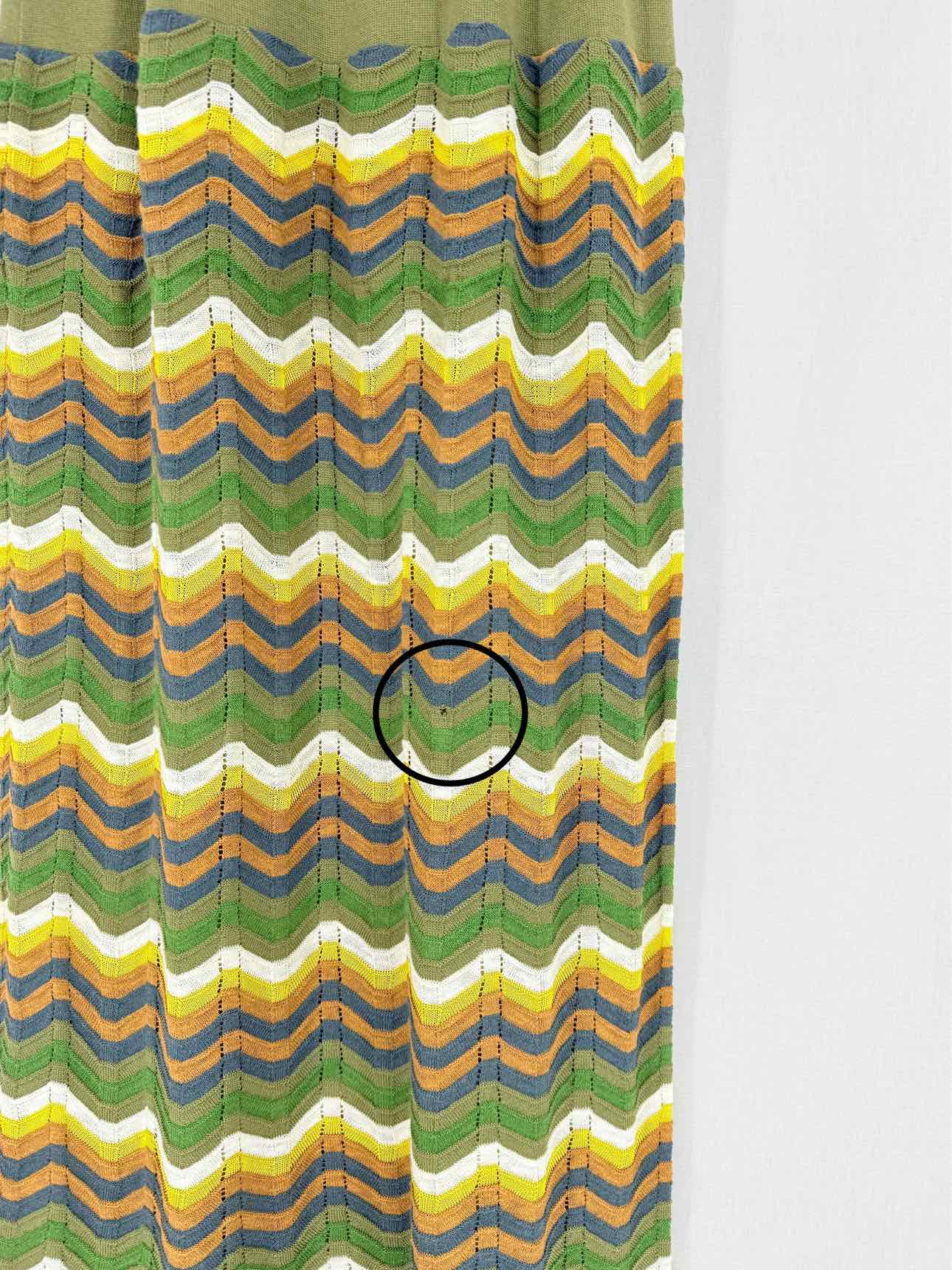 M MISSONI Khaki Multicolor Wavy Size US 6 Long Dress