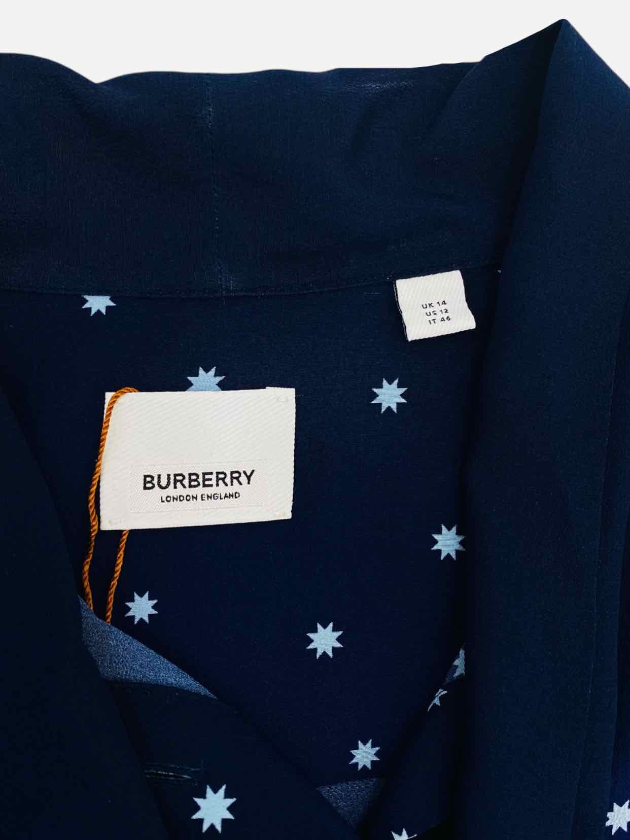 BURBERRY Blue Constellation Print Size US 12 Shirt
