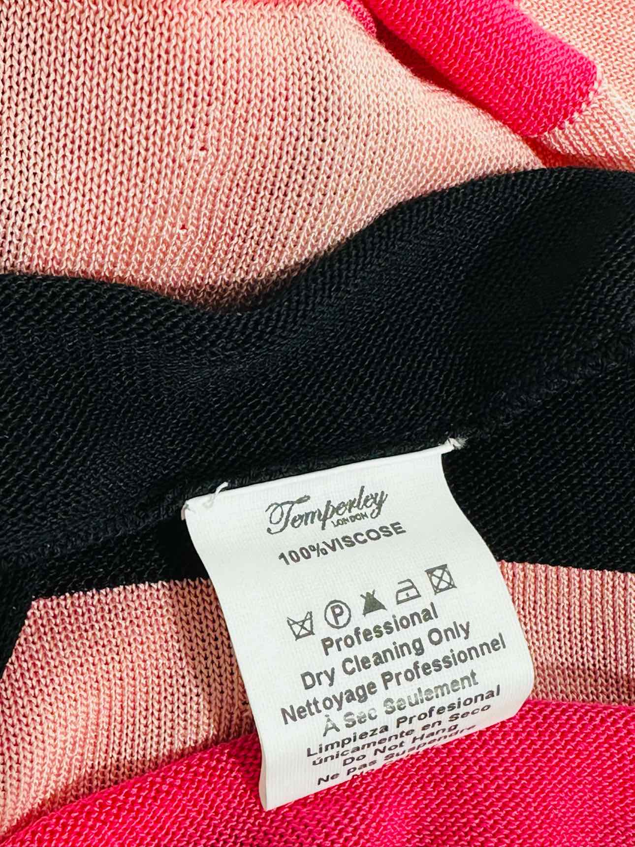 TEMPERLEY Knit Pink & Black Size Medium Long Dress
