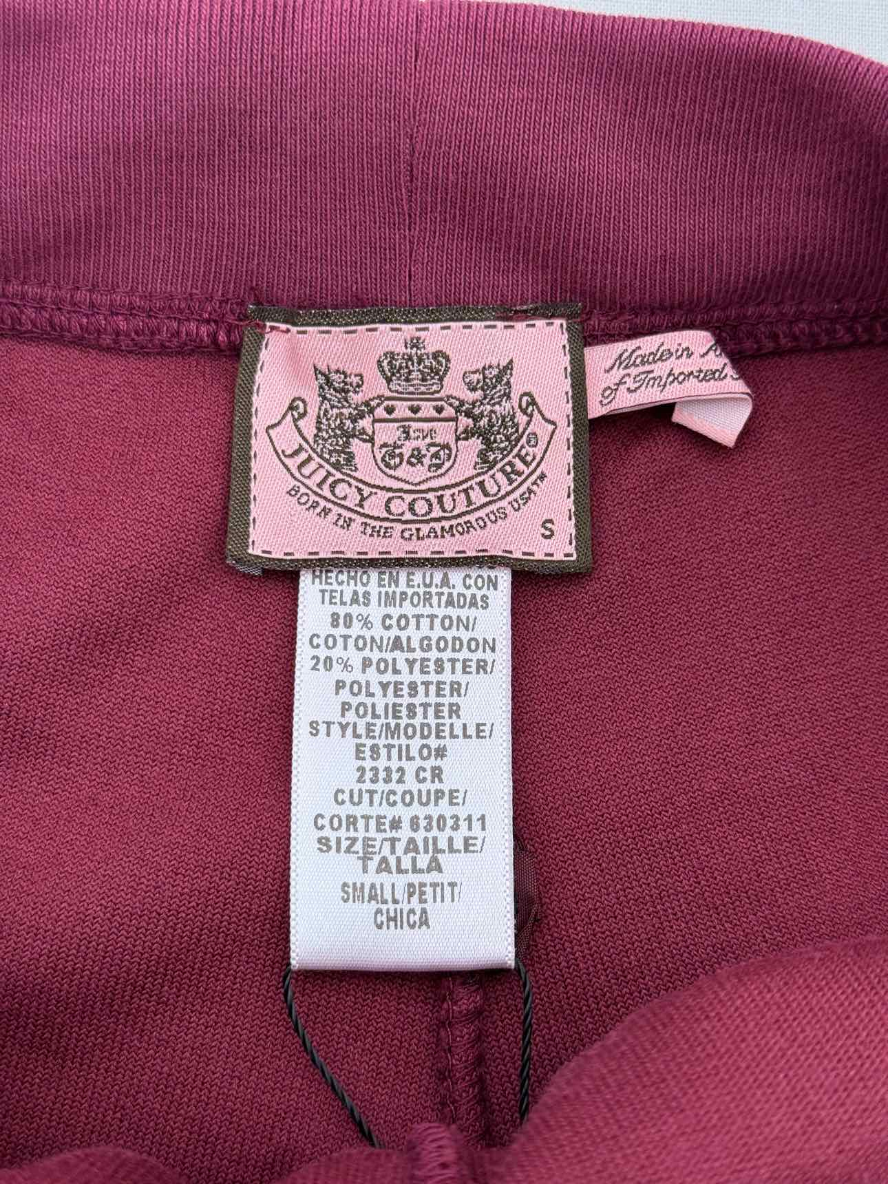 JUICY COUTURE Burgundy Size Small/Medium Tracksuit Set