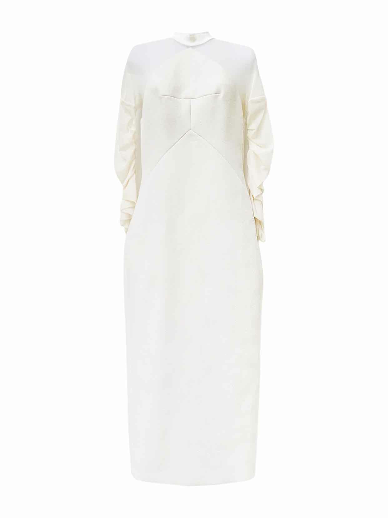 BALENCIAGA Bodycon Off-white Size US 6 Midi Dress