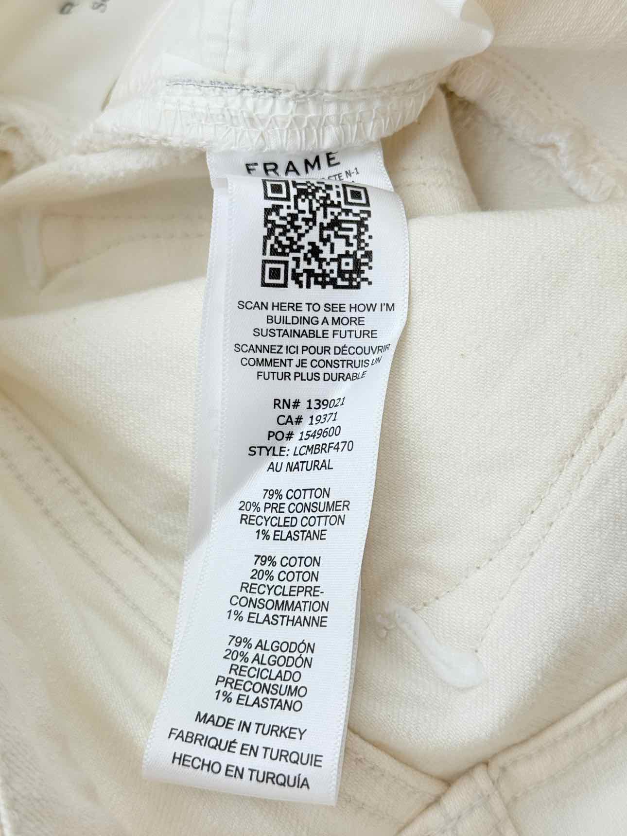 FRAME Le Crop Mini Boot White Size 26 Jeans