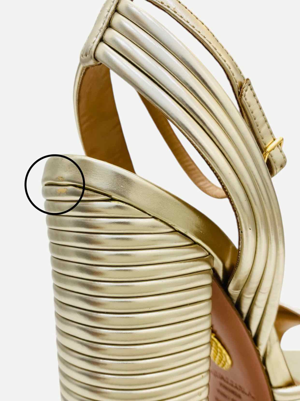 AQUAZZURA Metallic Gold Size EU 38 Heeled Sandals