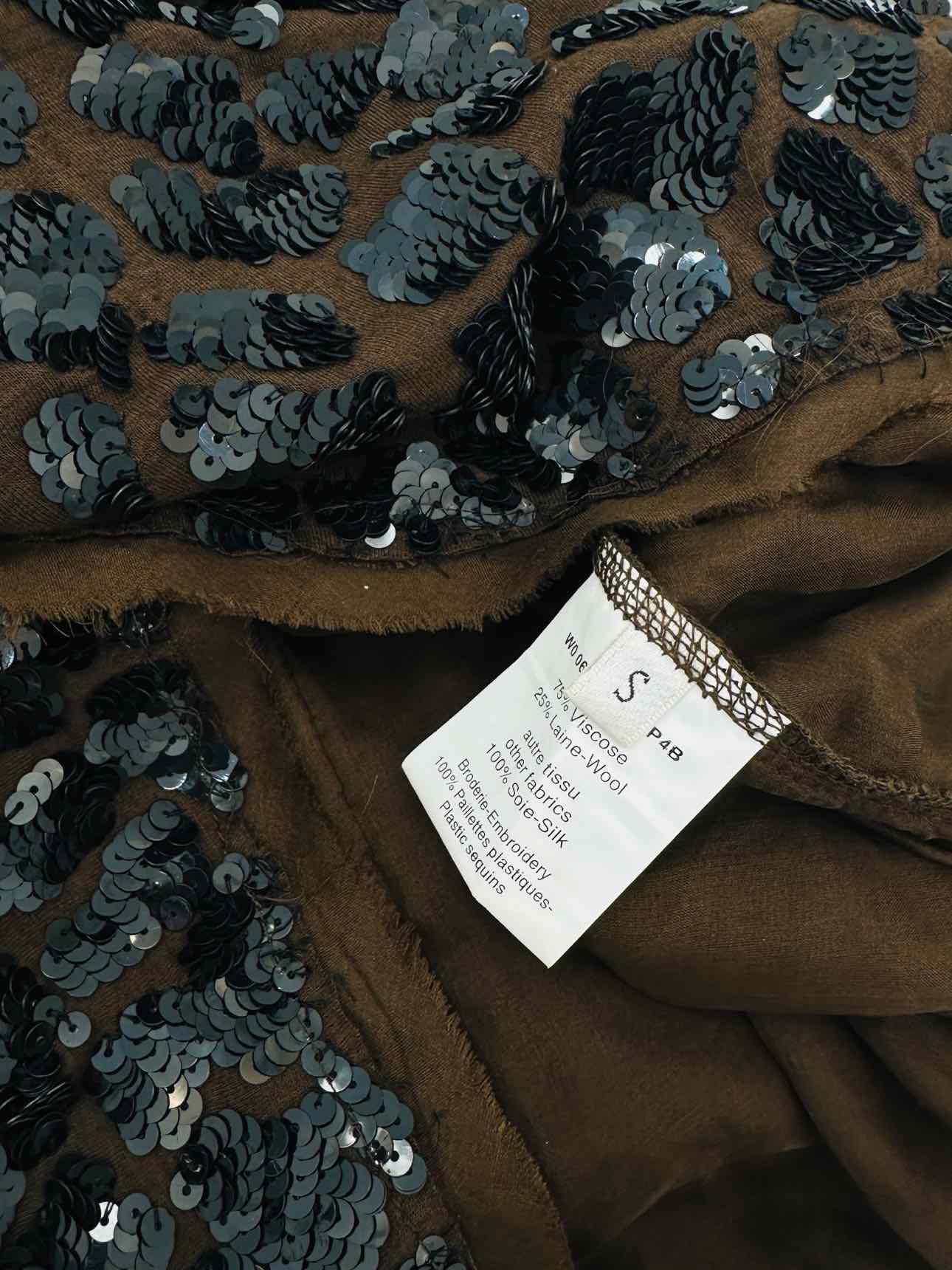 LANVIN Belted Brown Size Small Knee Length Dress