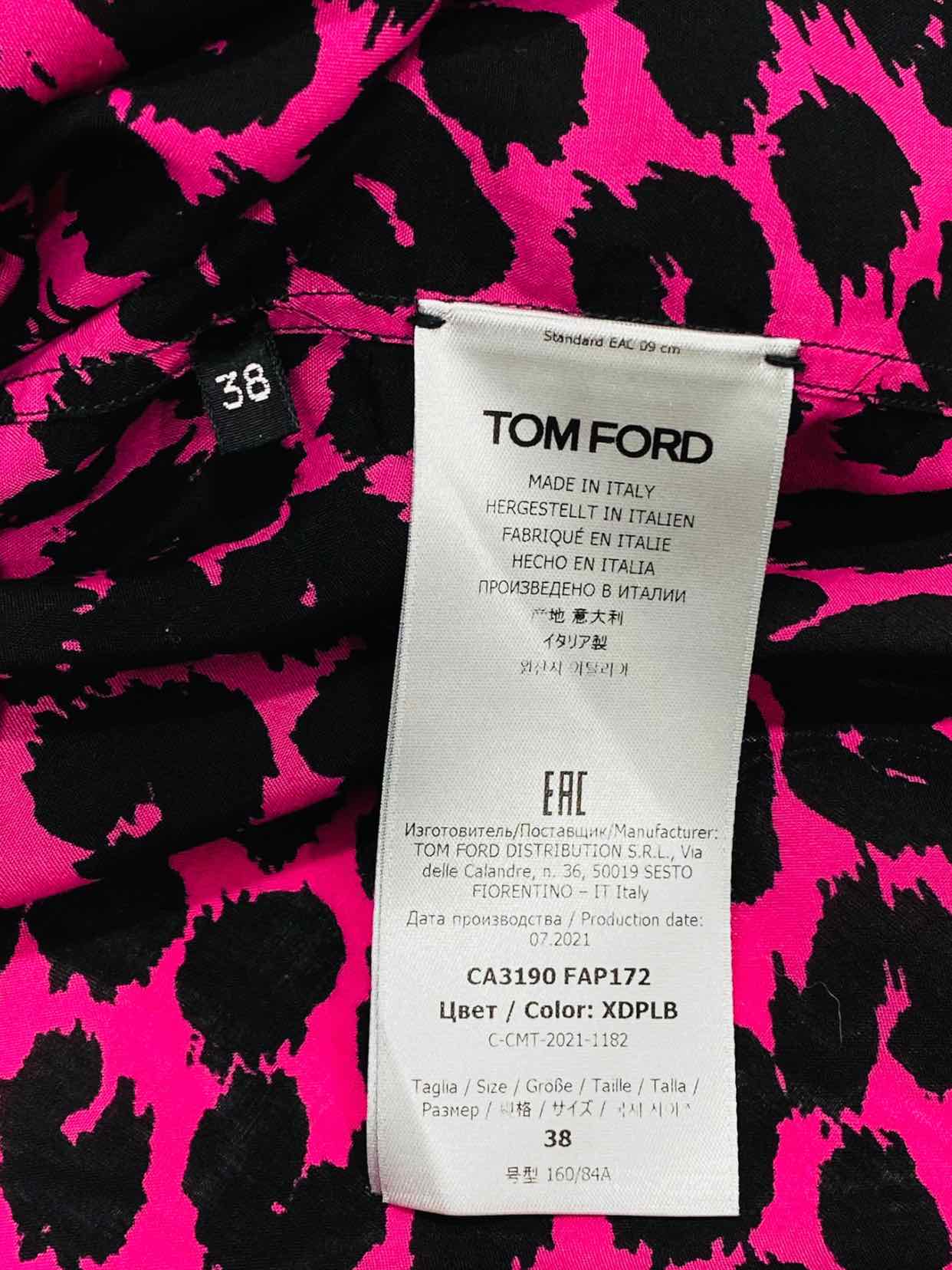 TOM FORD Black & Pink Leopard Size US 2 Shirt