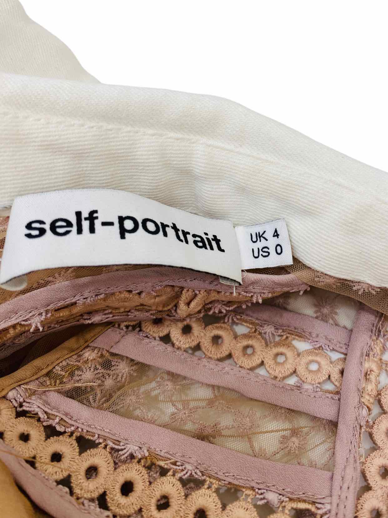 SELF-PORTRAIT Dusky Pink Size US 0 Midi Dress