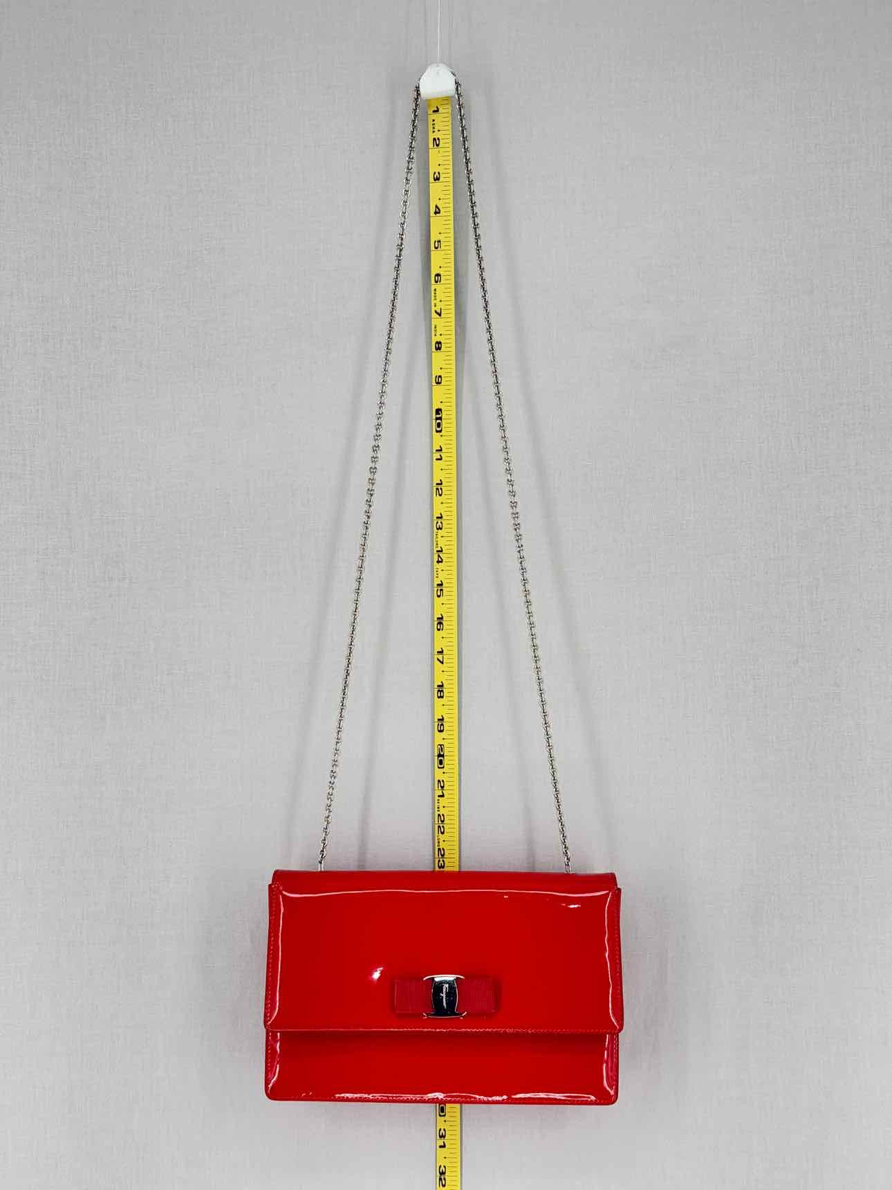 SALVATORE FERRAGAMO Bow Red Shoulder Bag