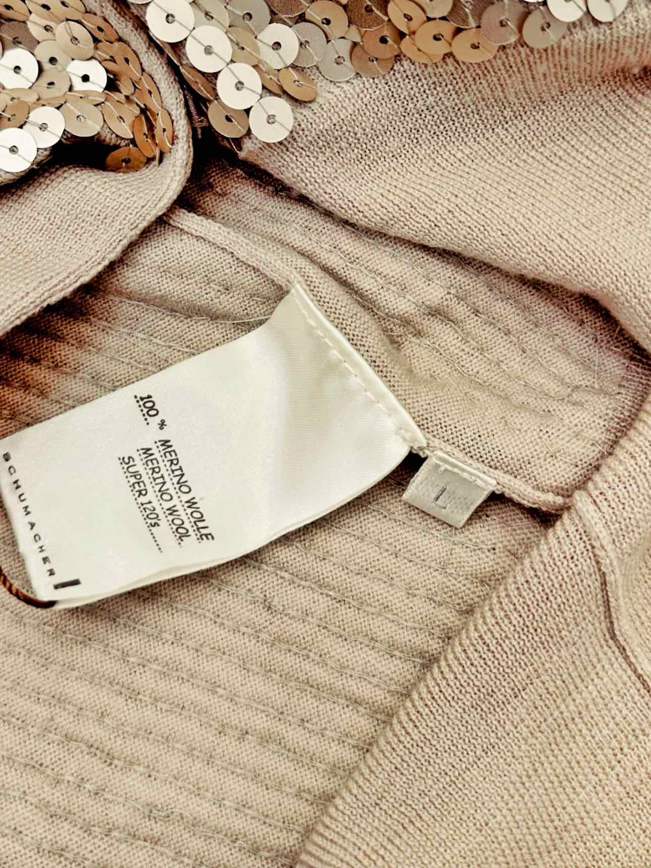 SCHUMACHER Beige Size Large Cardigan