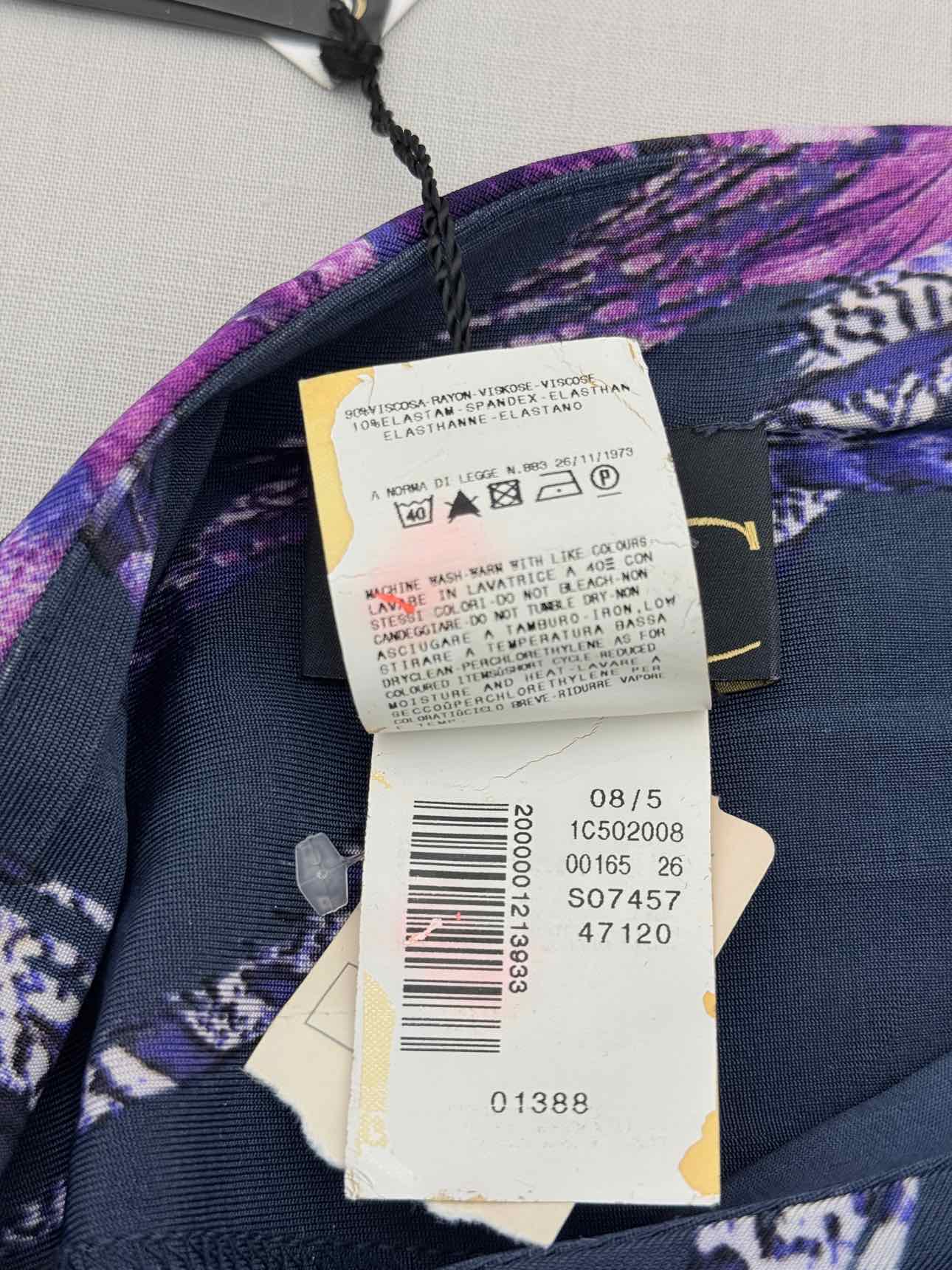 JUST CAVALLI Blue & Purple Size US 8 Midi Dress