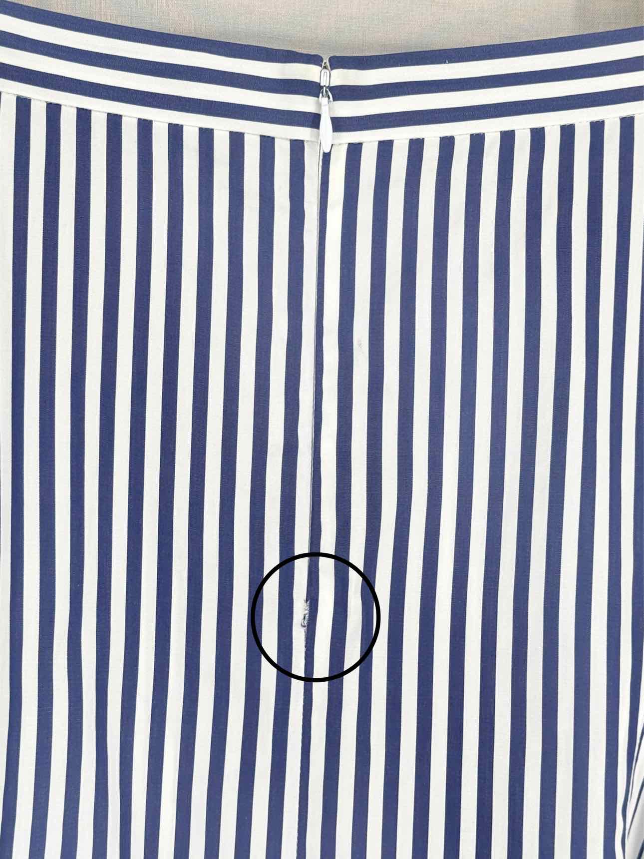 ADAM LIPPES Blue & White Striped Size Medium Midi Skirt