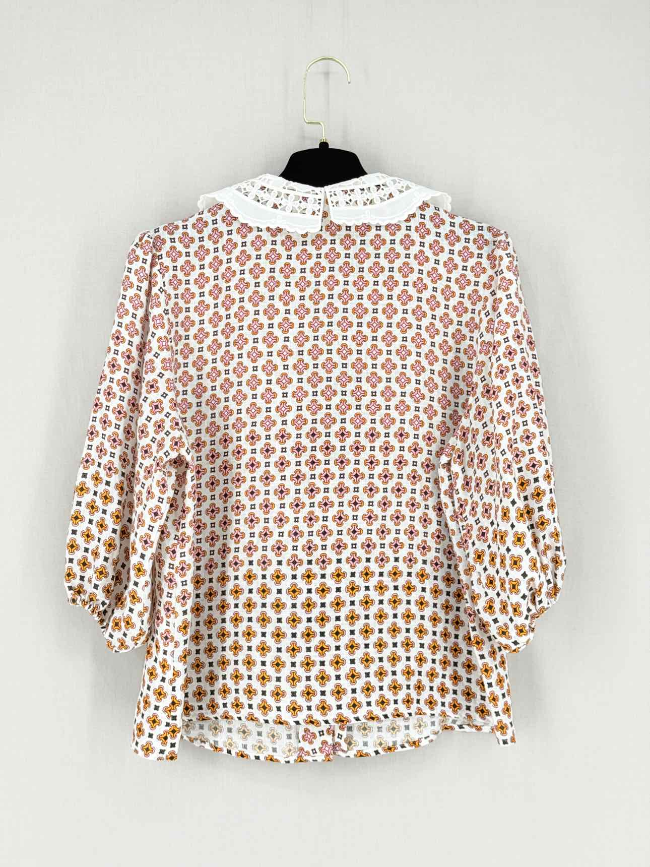 MAJE White Multicolor Printed Size Large Blouse