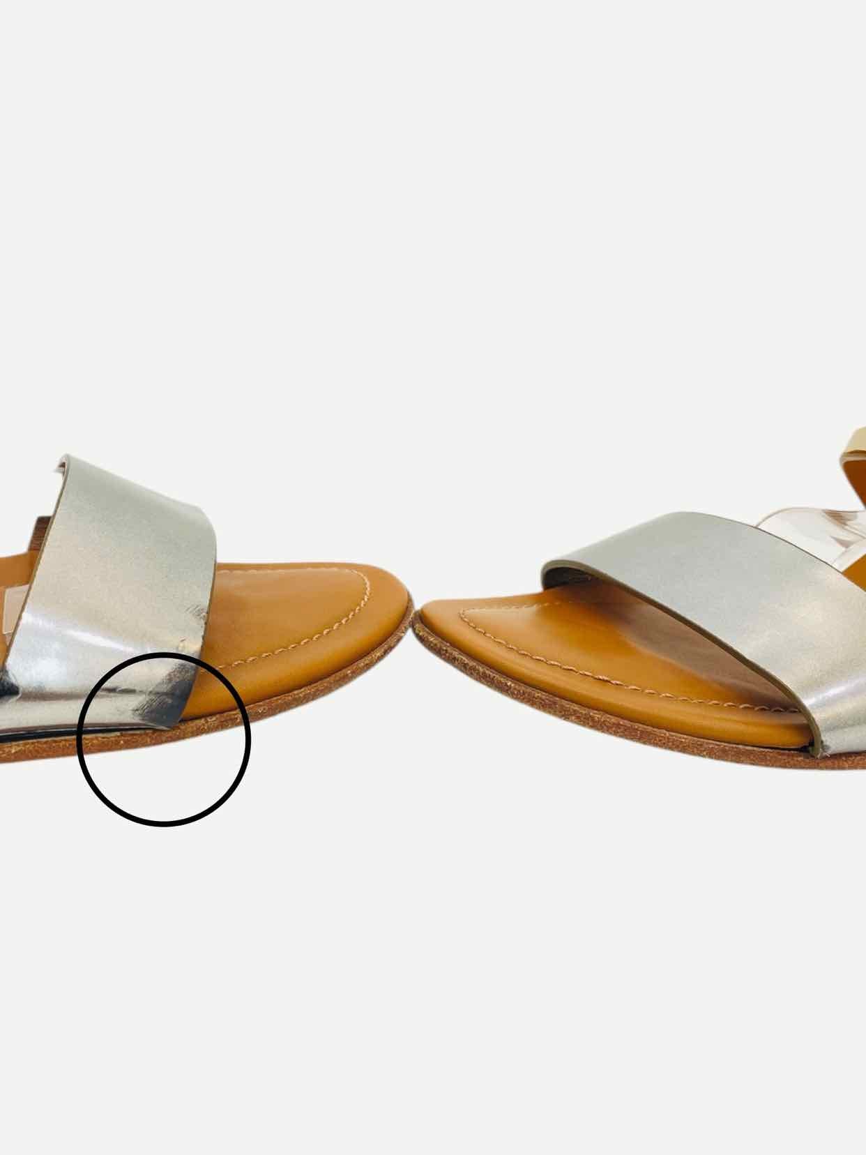 TOD'S Slingback Silver & Brown Size EU 38.5 Sandals