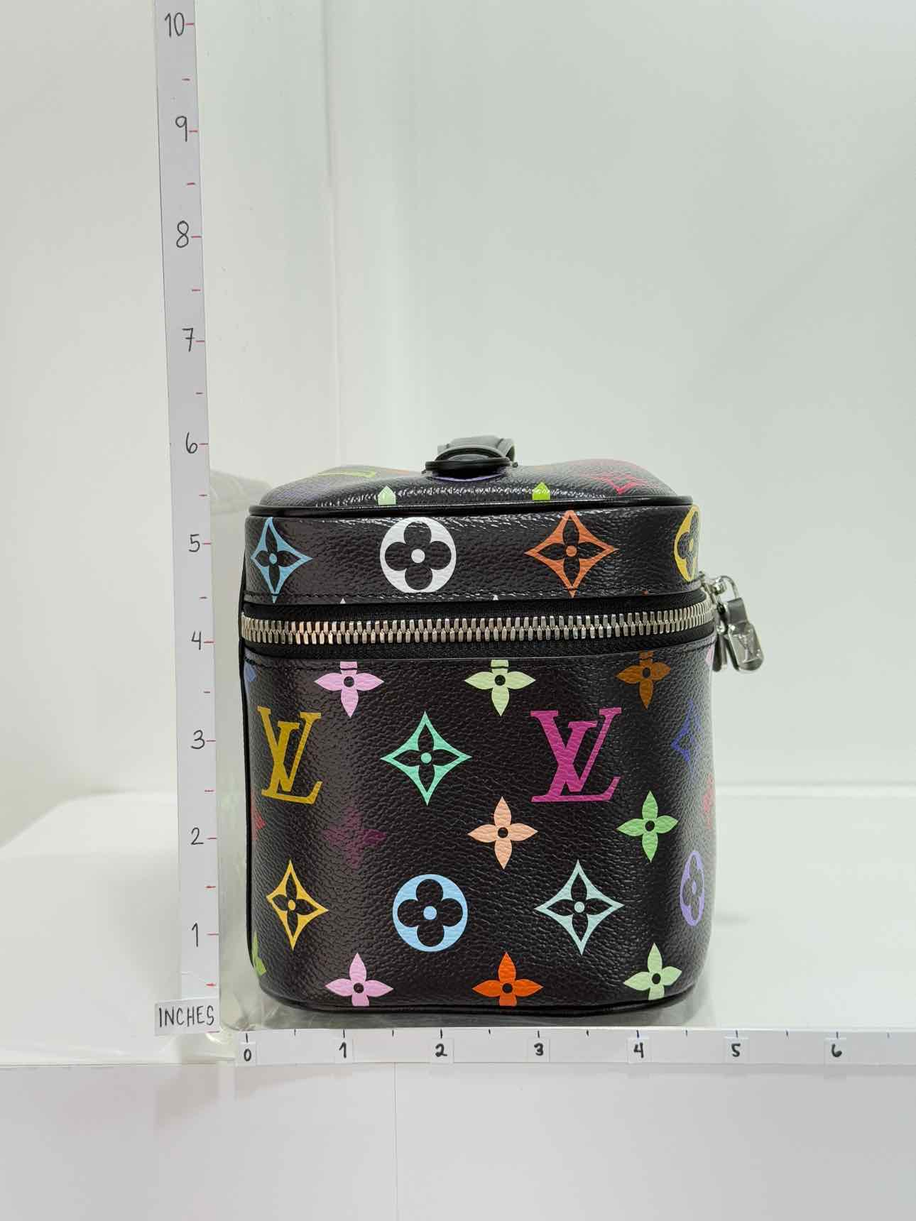 LOUIS VUITTON Nice Black Multicolor Vanity Case