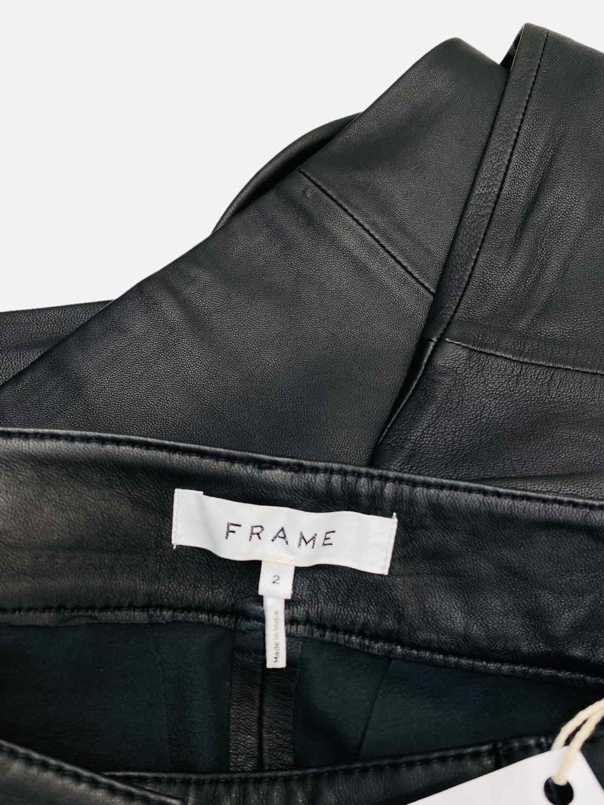 FRAME Leather Black Size Medium Pants