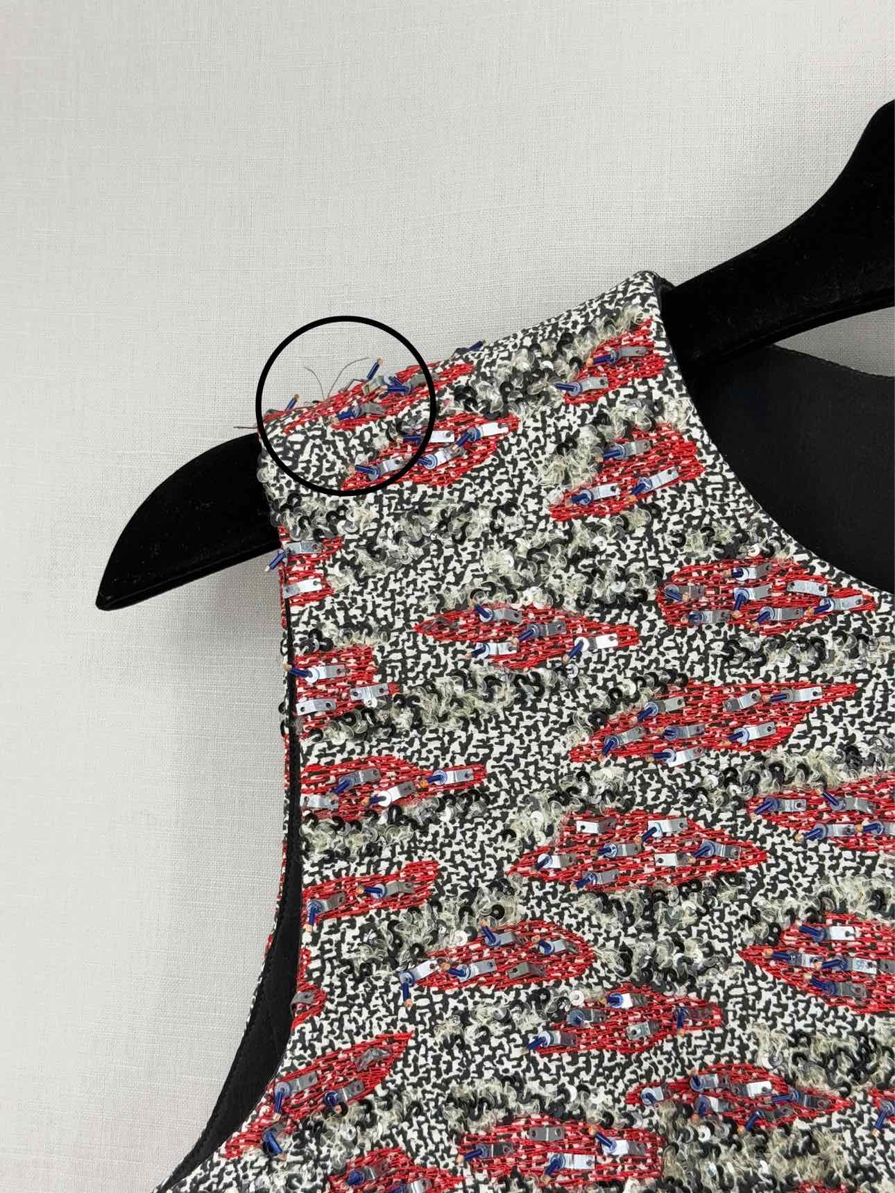 CHRISTIAN DIOR Red Multicolor Size US 4 Short Dress