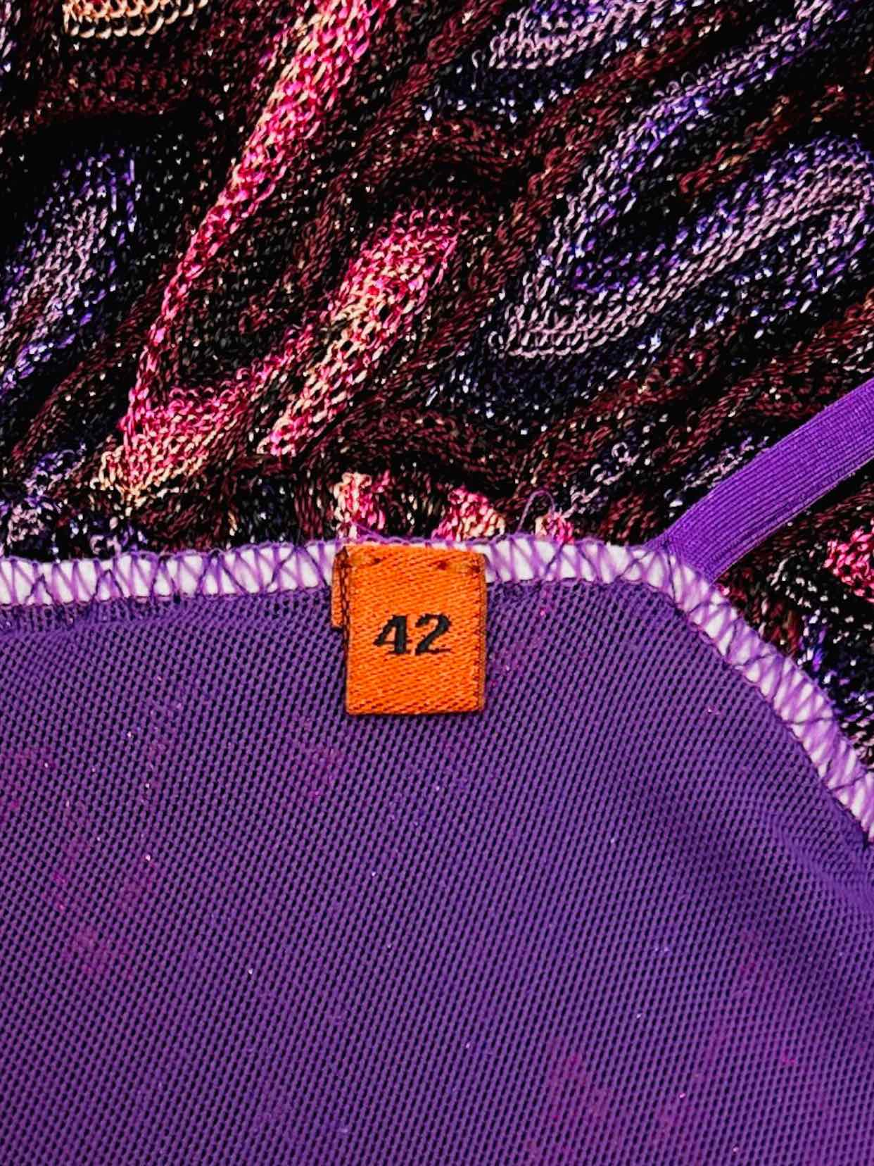 MISSONI MARE Burgundy & Purple Size US 6 Short Dress