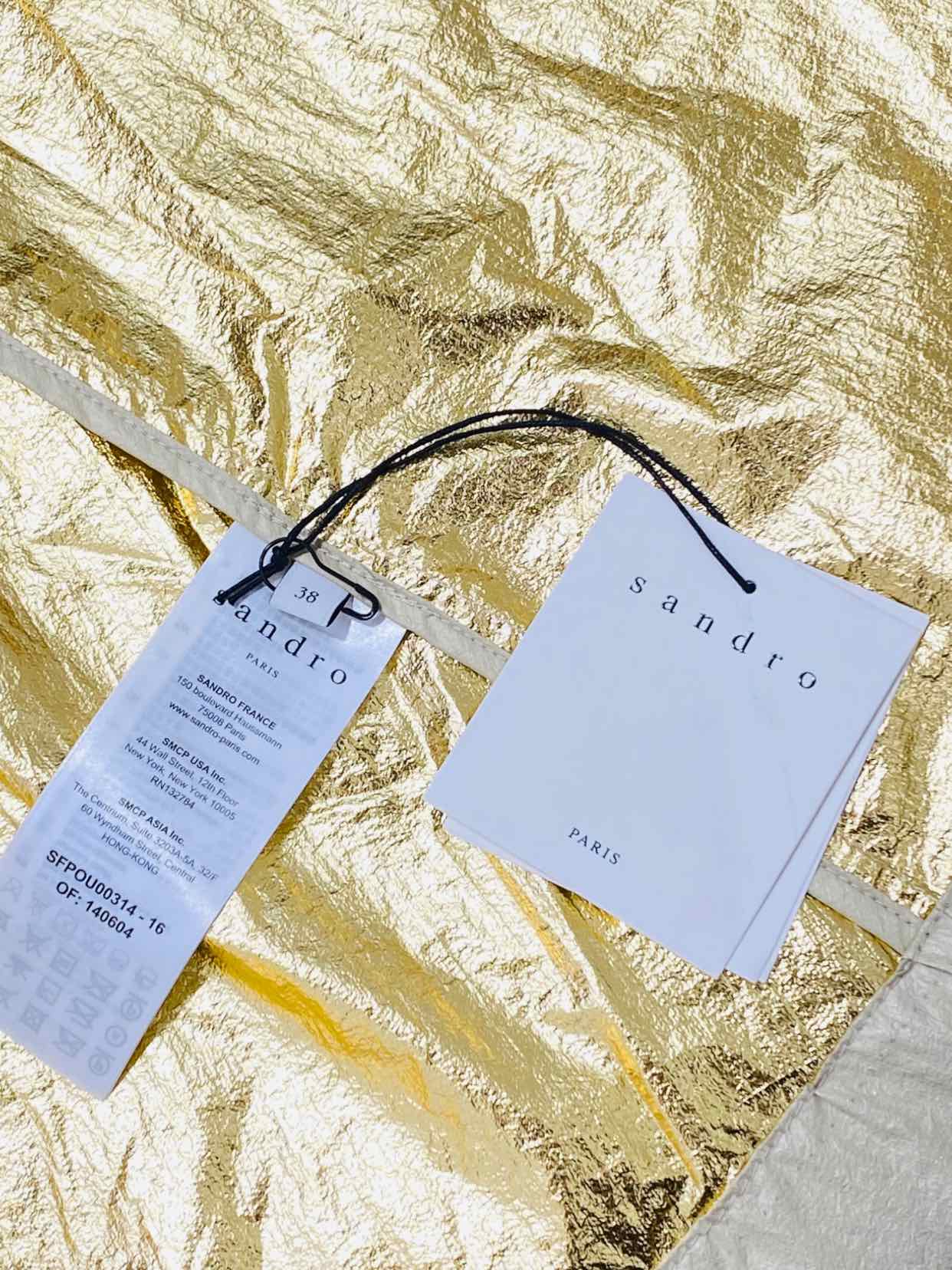 SANDRO Belted Beige w/ Gold Size US 6 Coat