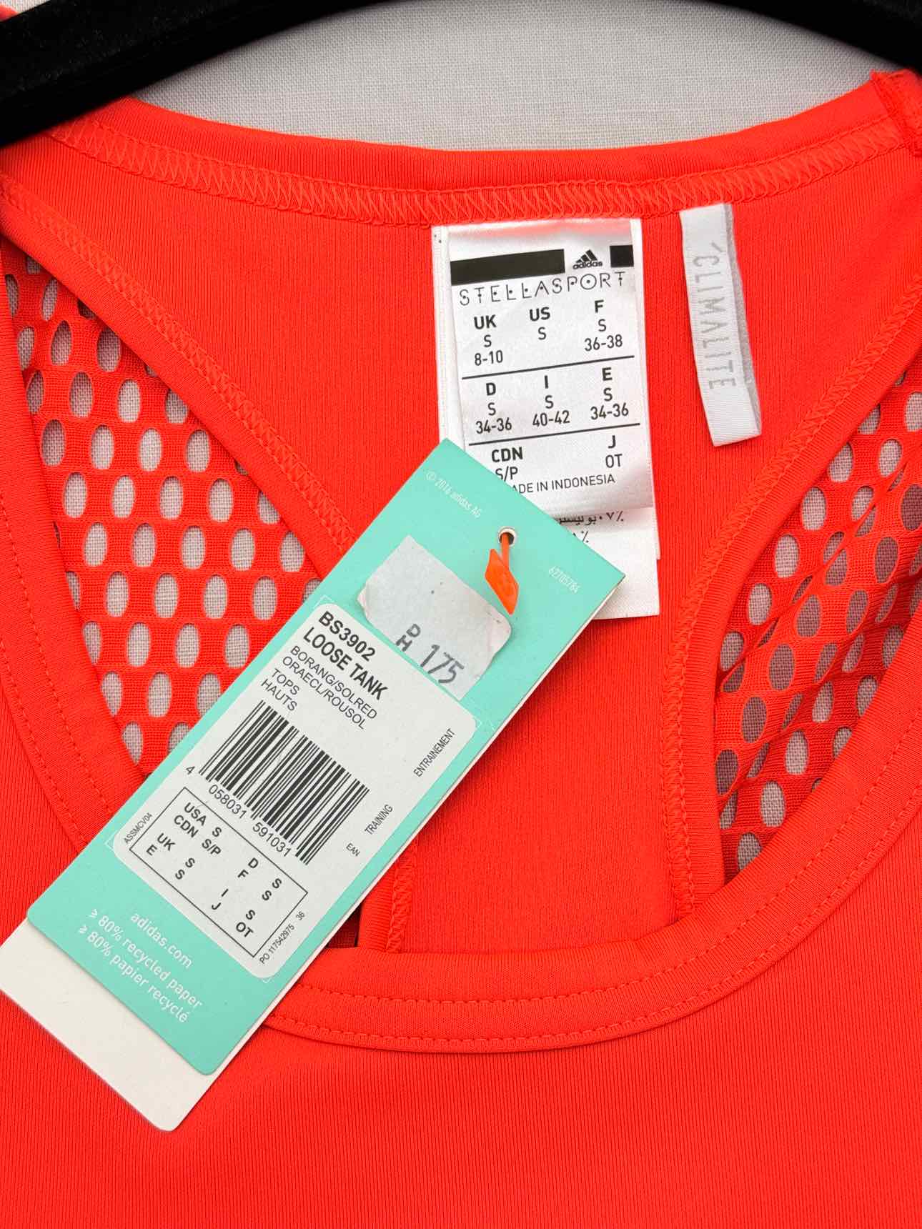 ADIDAS Climalite Orange Size Small Tank Top