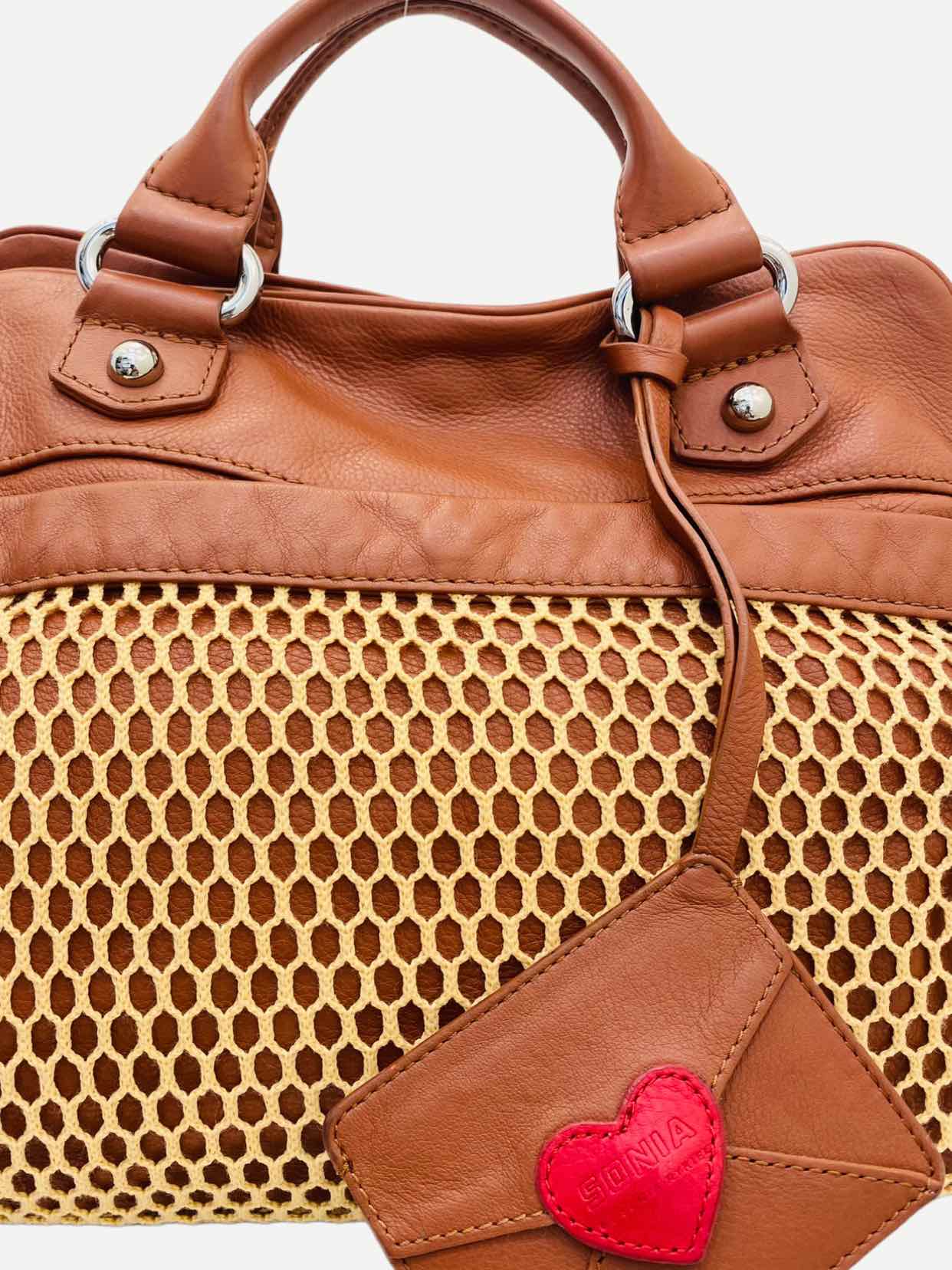 SONIA RYKIEL Cabas Zippe Pop Heart Tan Satchel