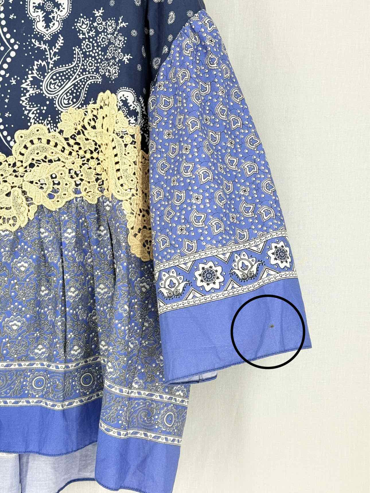 CHLOE Blue Multicolor Printed Size US 0 Blouse