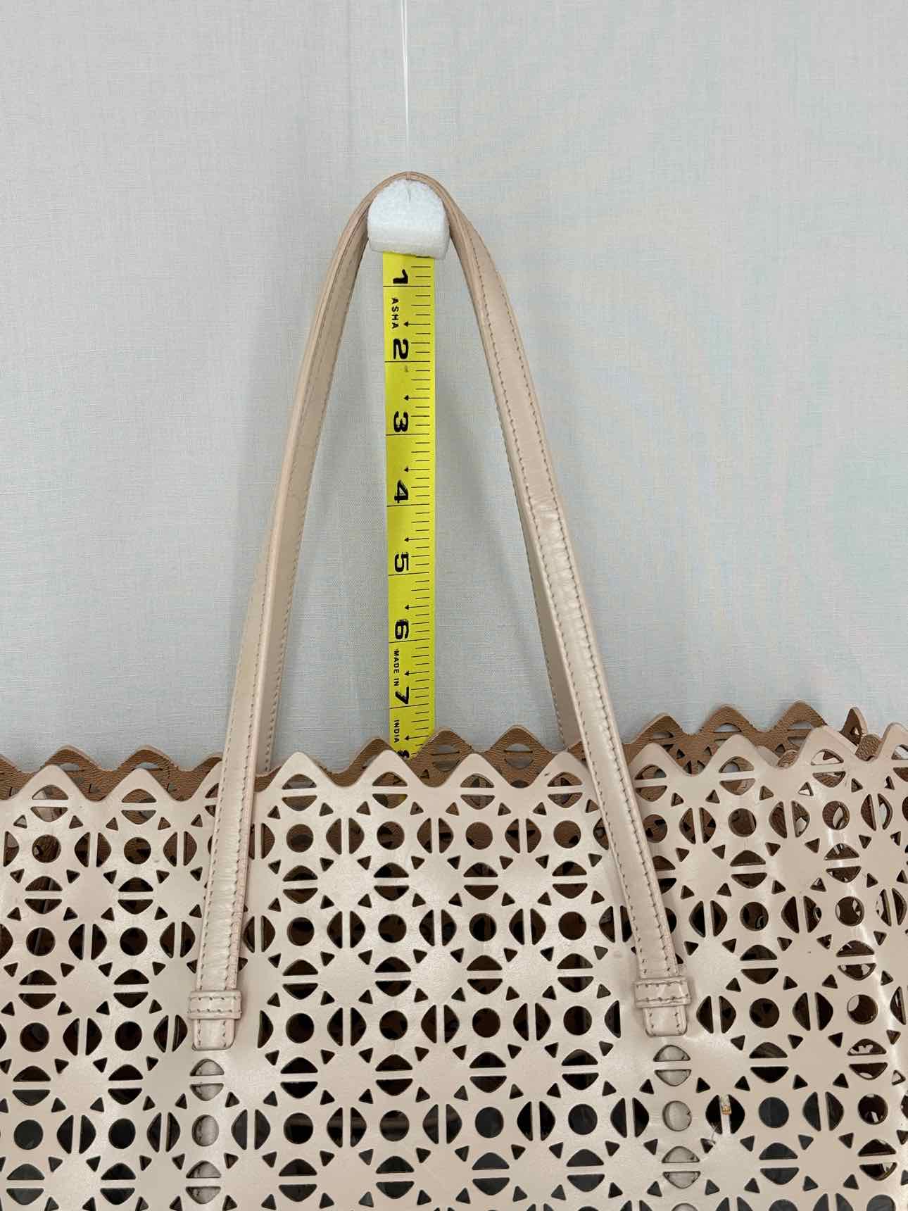 ALAIA Mina 25 Beige Tote Bag
