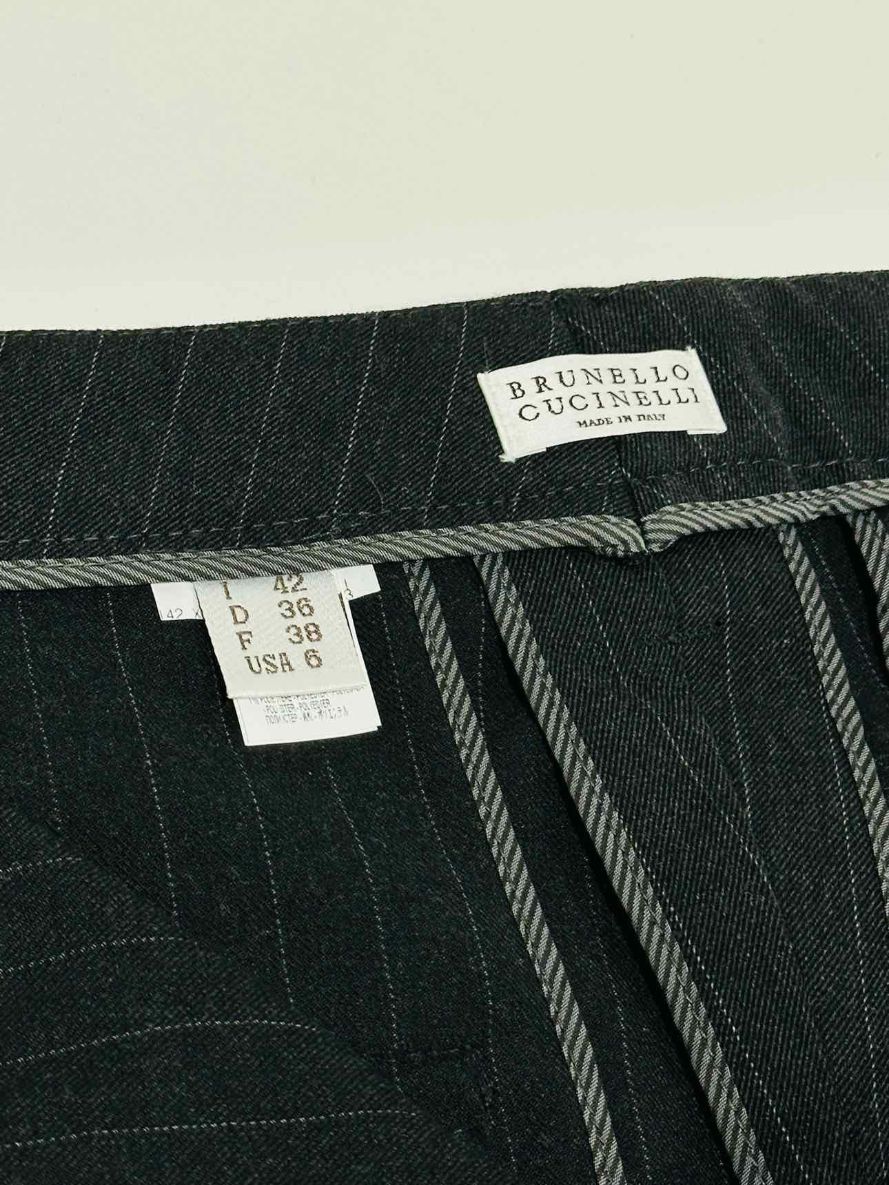 BRUNELLO CUCINELLI Tailored Pinstripe Size US 6 Pants