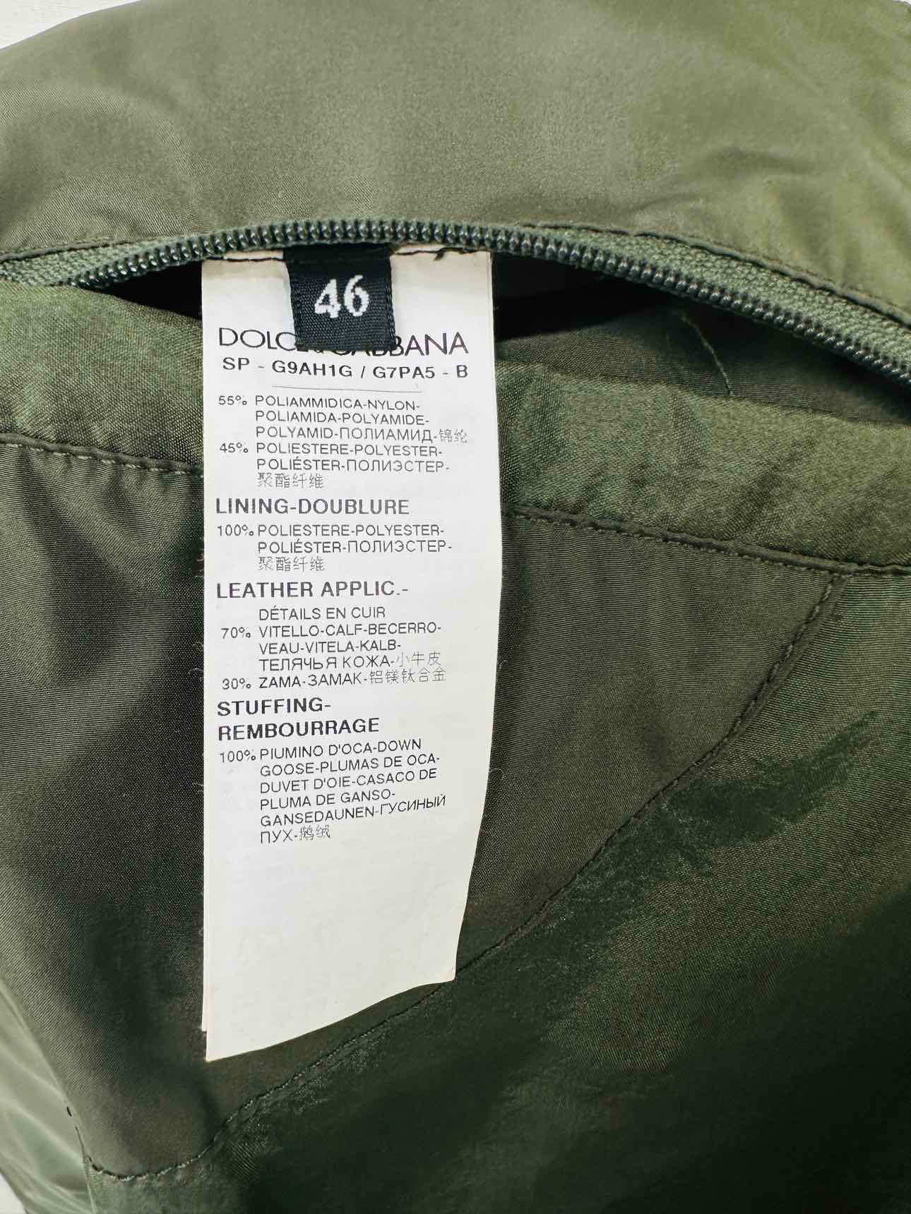 DOLCE & GABBANA Puffer Green Size 46 Jacket