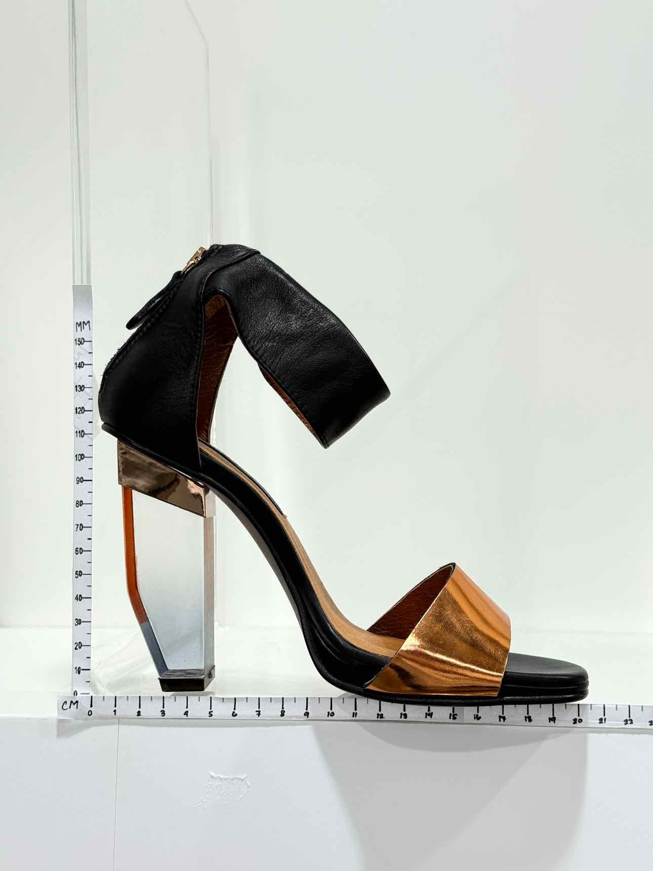 MISTA Black & Bronze Size EU 37 Heeled Sandals