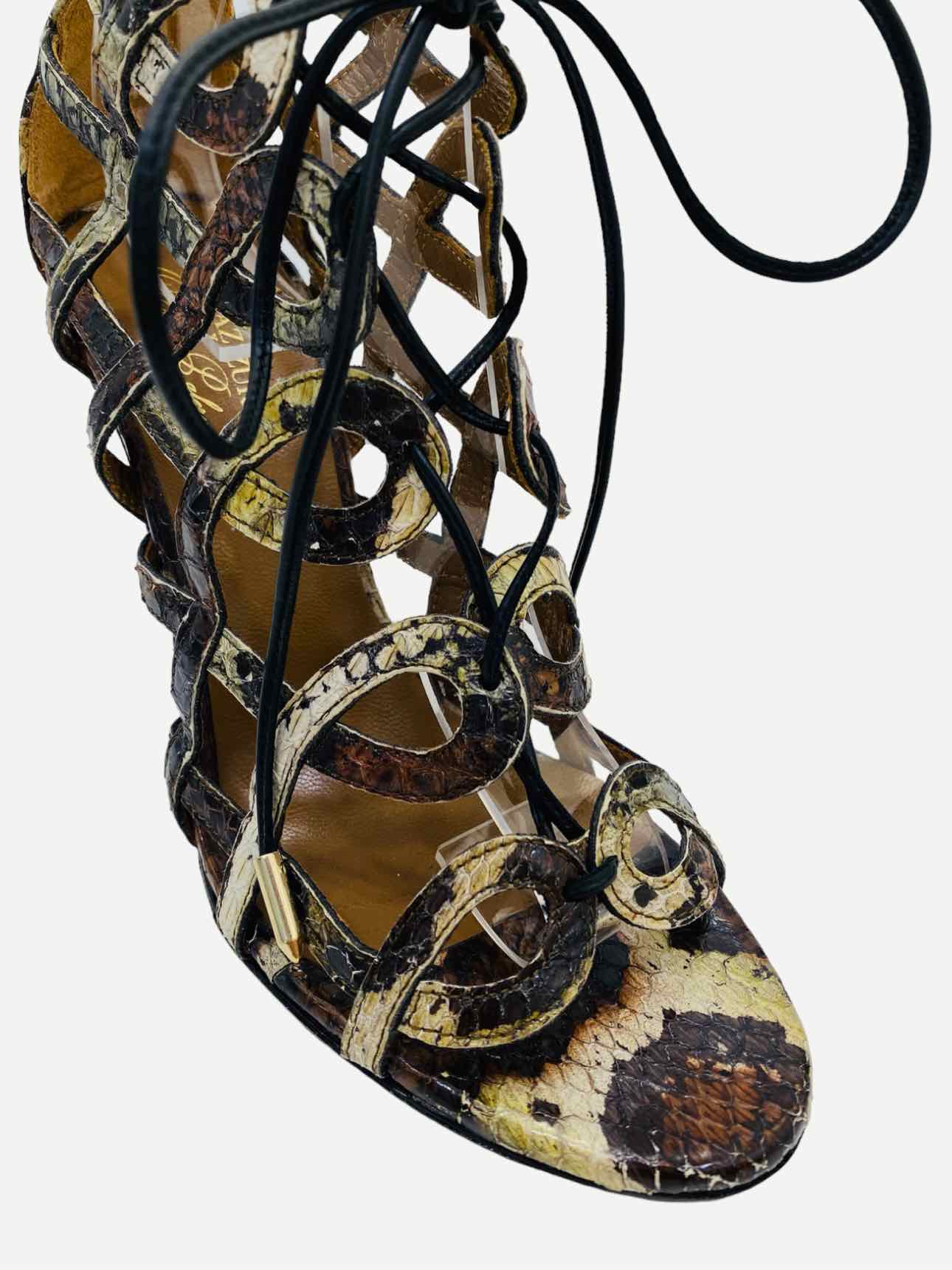 AQUAZZURA Black & Green Size EU 35 Heeled Sandals