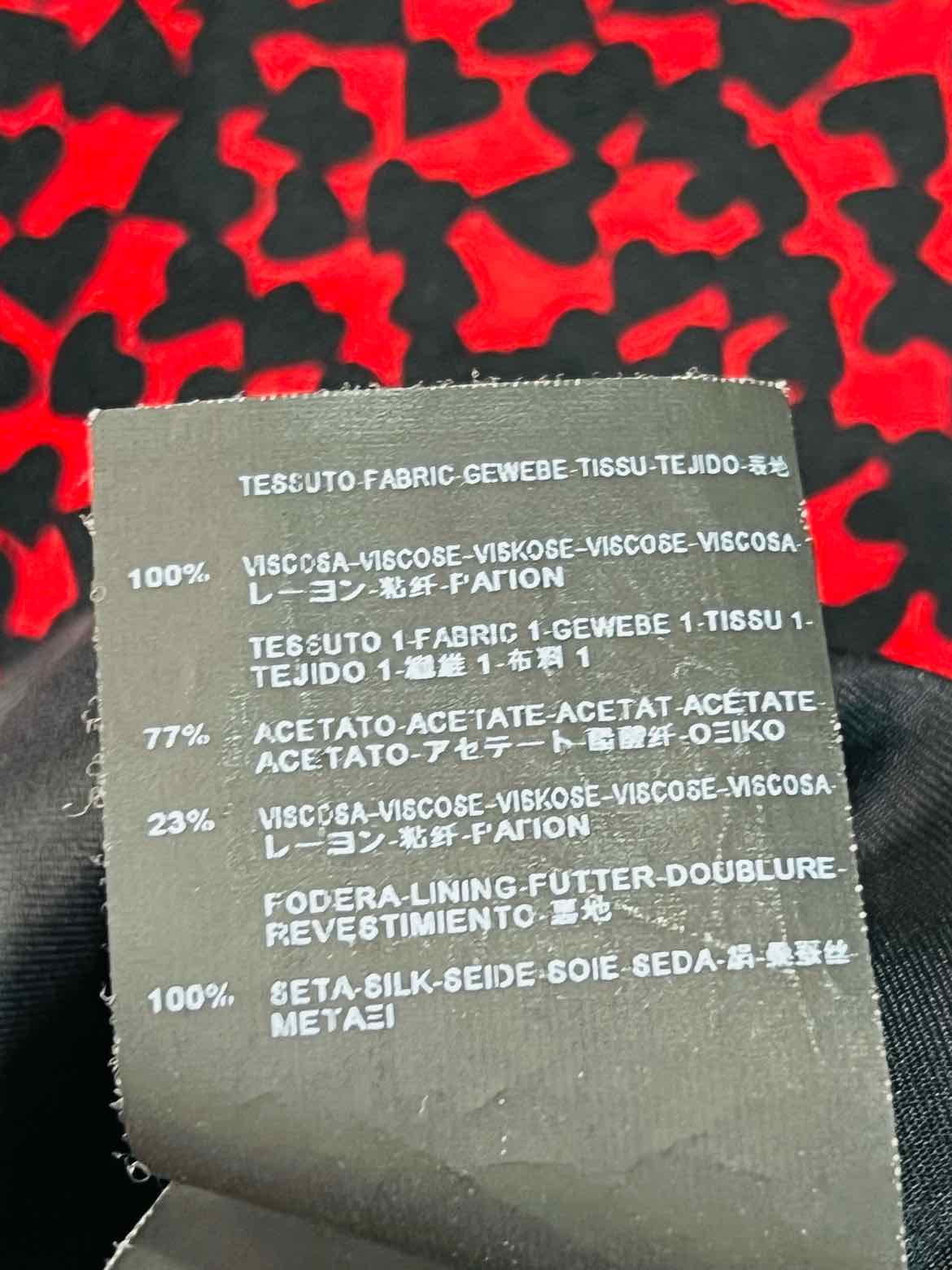 SAINT LAURENT Red & Black Size US 6 Short Dress