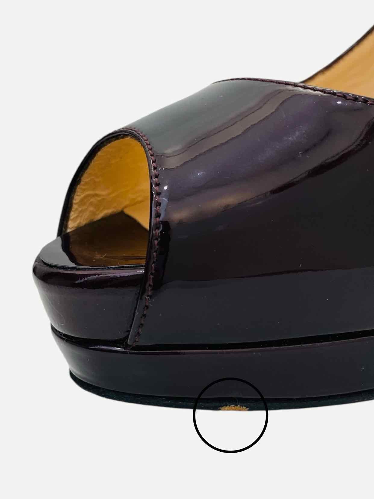 CHRISTIAN LOUBOUTIN Burgundy Size EU 38.5 Slingbacks