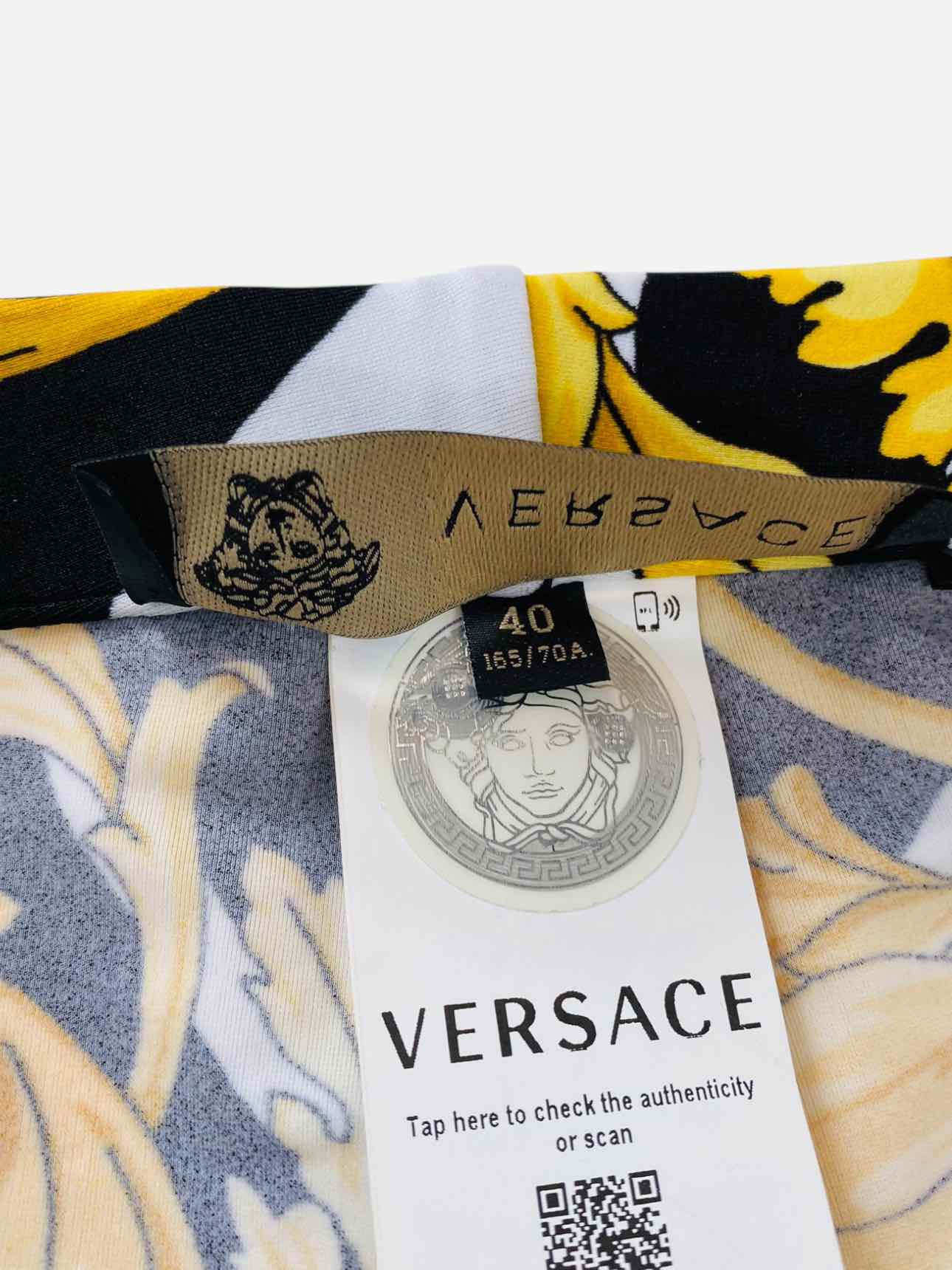 VERSACE Yellow & Black Printed Size US 2 Pants