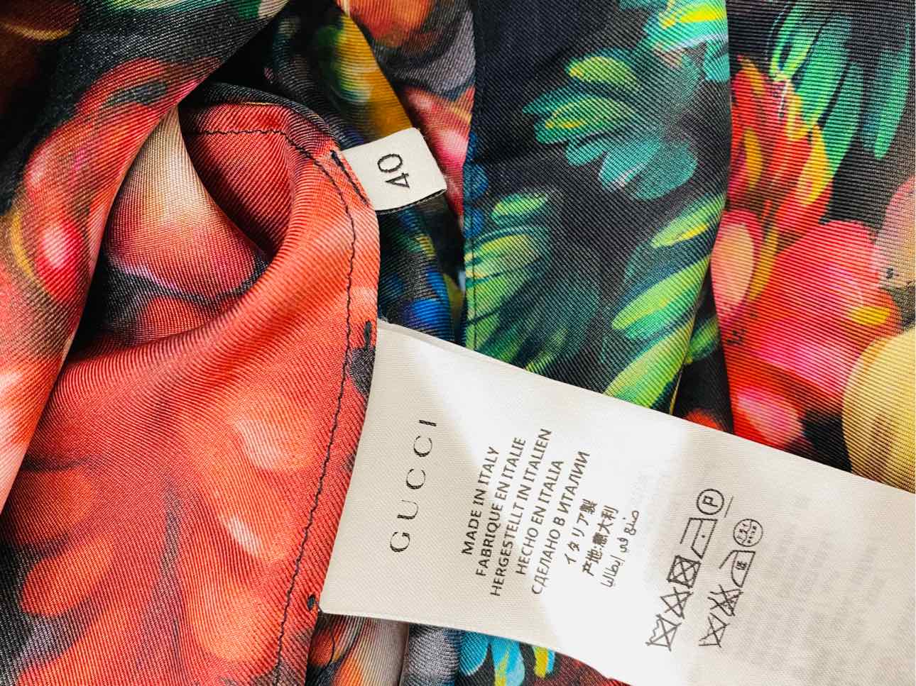 GUCCI Black Multicolor Size Large Knee Length Dress