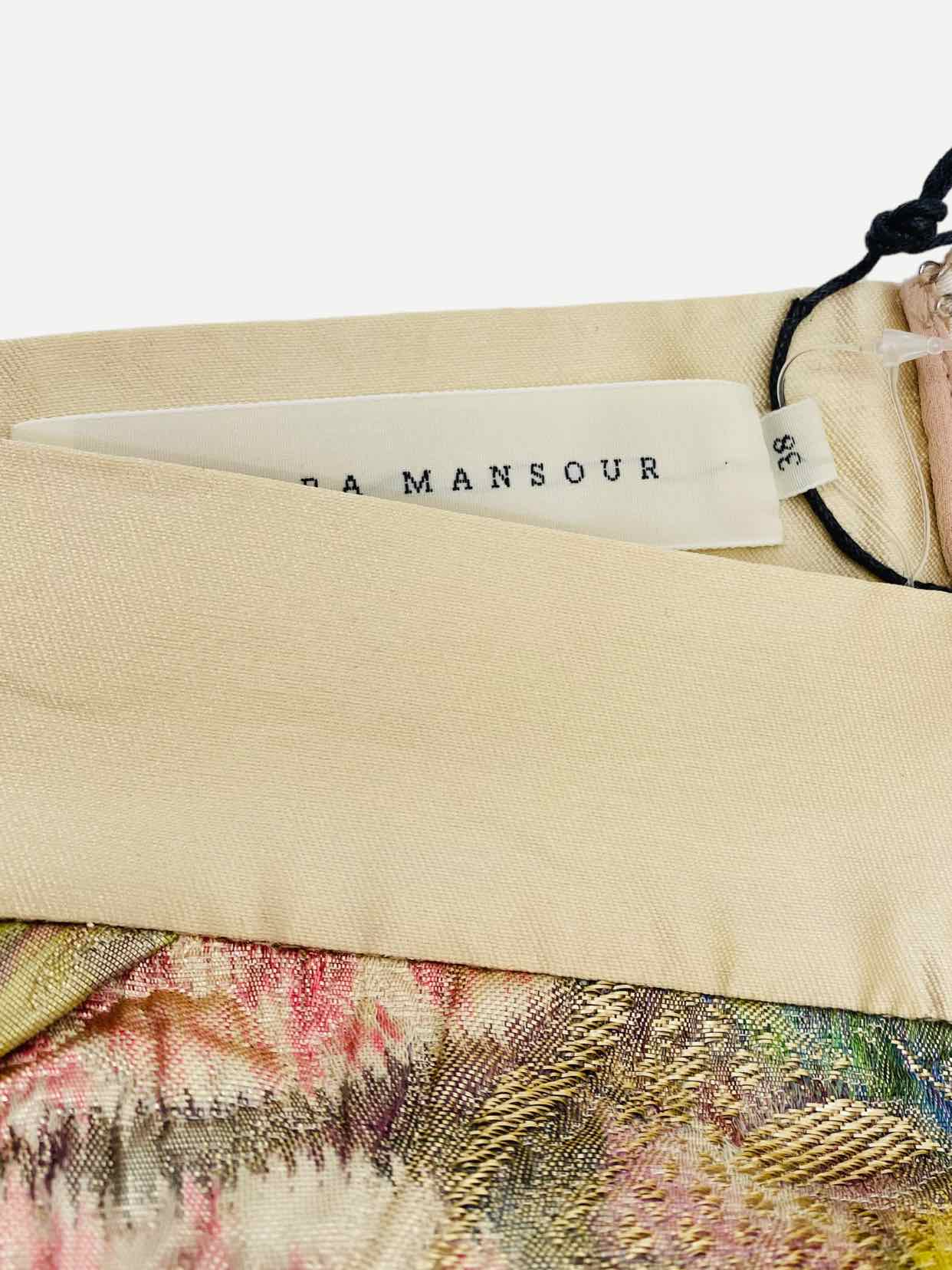 SANDRA MANSOUR Gold Multicolor Size US 2 Midi Skirt