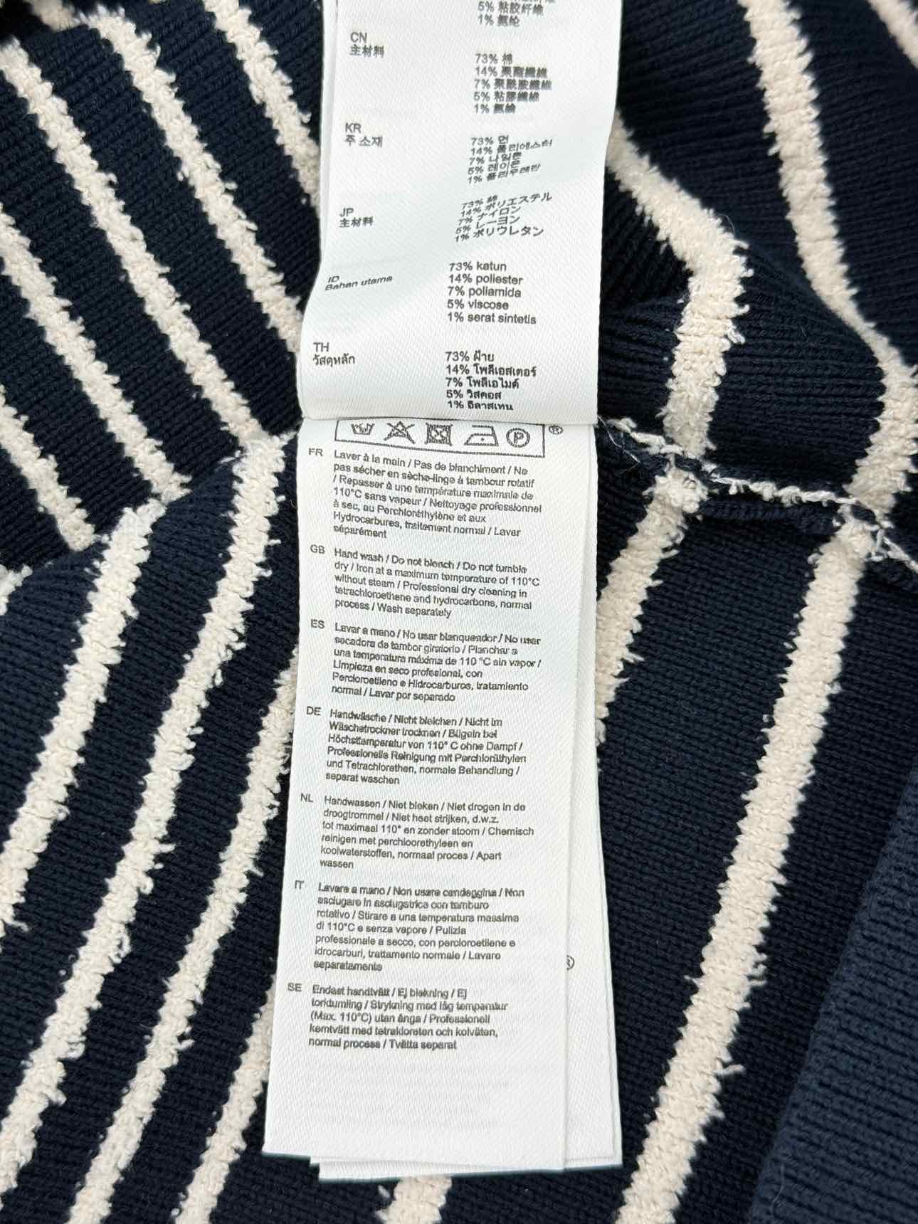 MAJE Navy & White Striped Size US 2 Mini Skirt