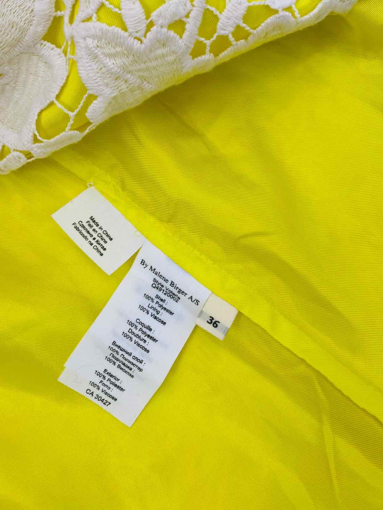 BY MALENE BIRGER Yellow & White Size US 0 Top
