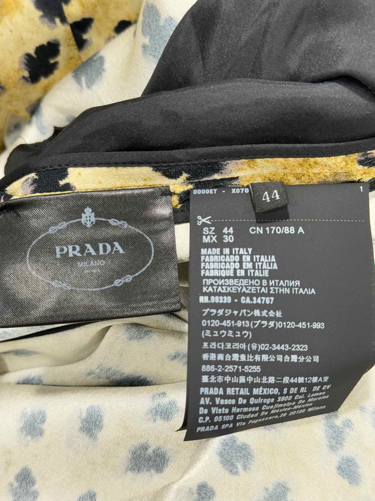 PRADA Sable Raso Beige & Black Size US 8 Long Dress